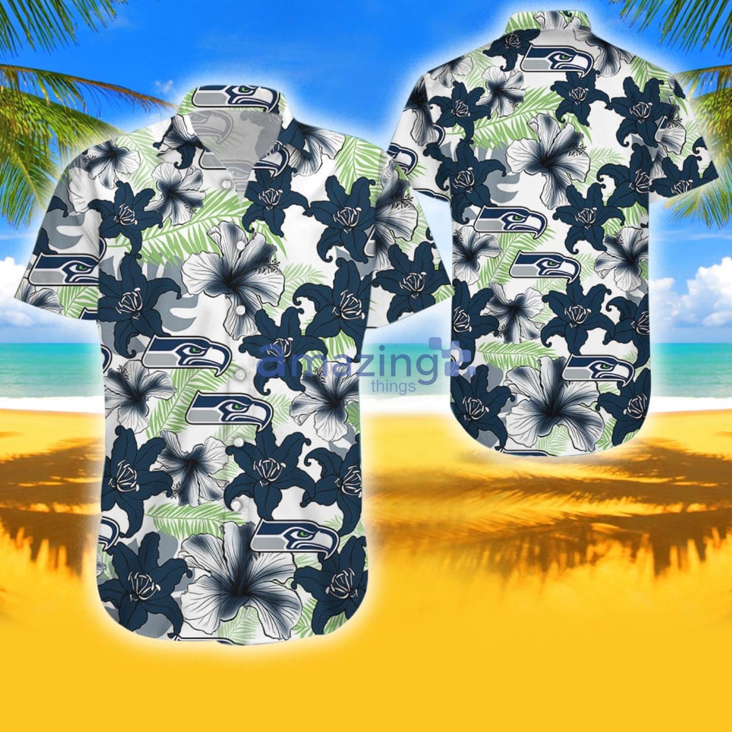 Seattle Seahawks NFL And Flowers Short Sleeves Hawaiian Shirt