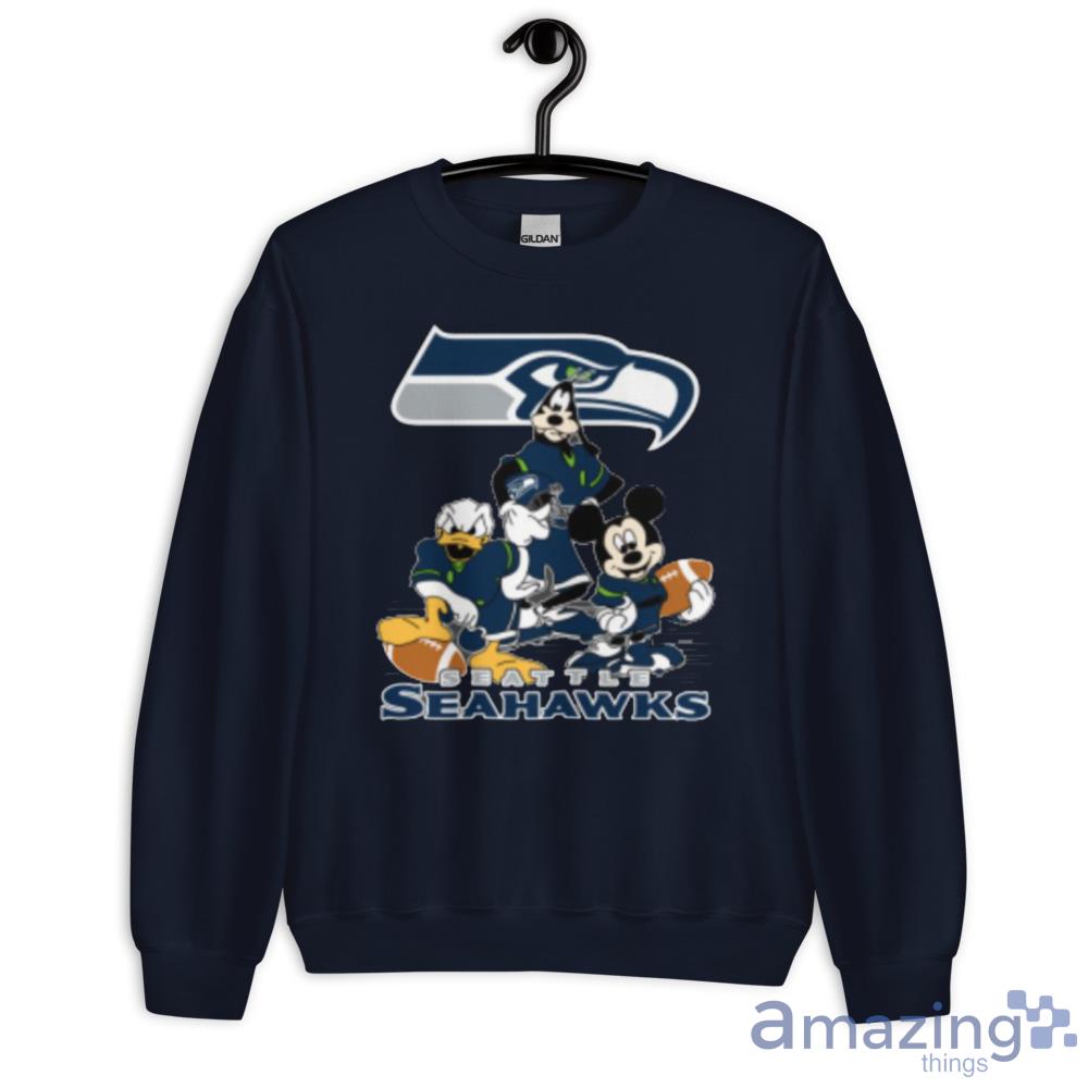 NFL Seattle Seahawks Mickey Mouse Donald Duck Goofy Football Shirt Youth T- Shirt