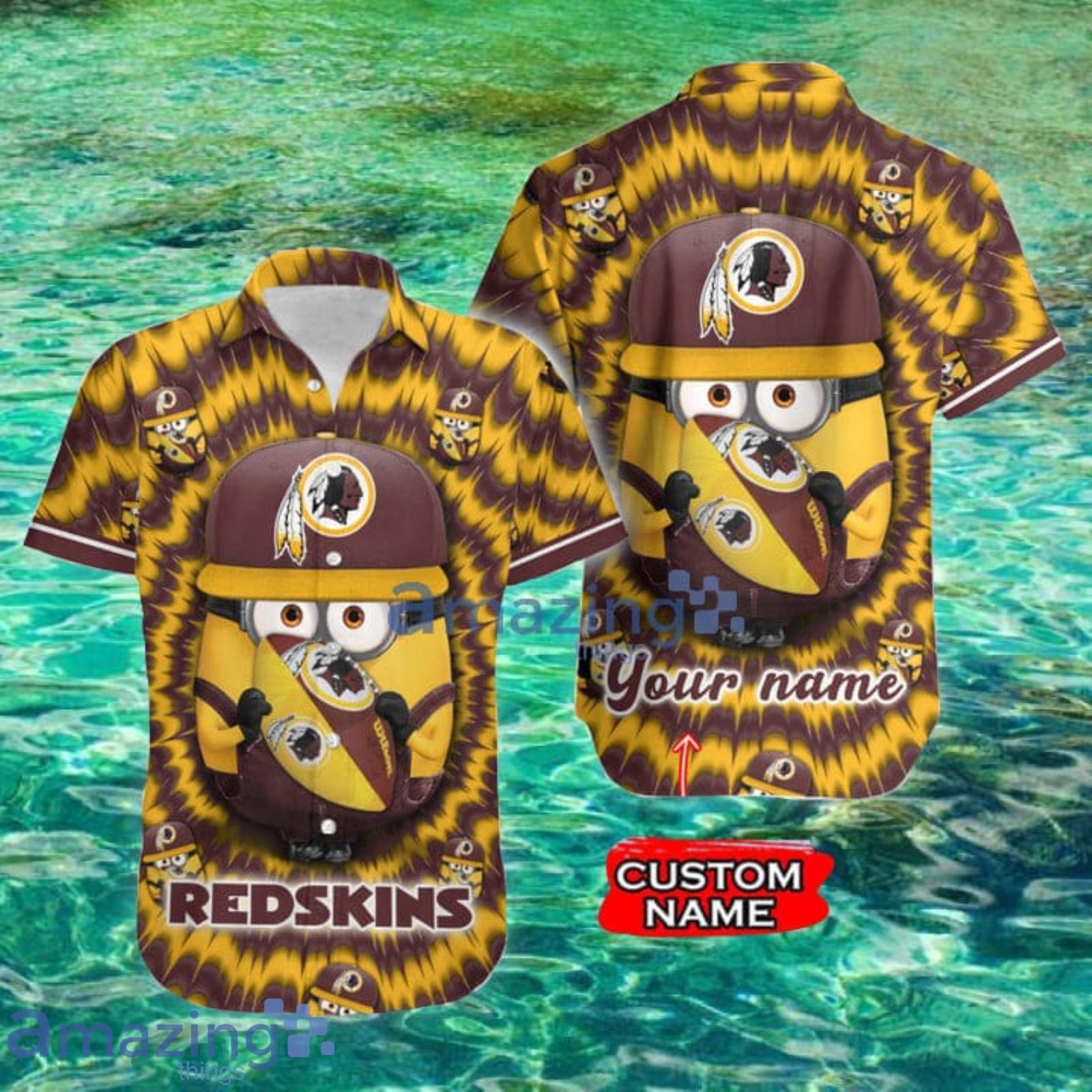Nfl Washington Redskins Custom Name Minions Lover Hawaiian Shirt For Men And Women Product Photo 1