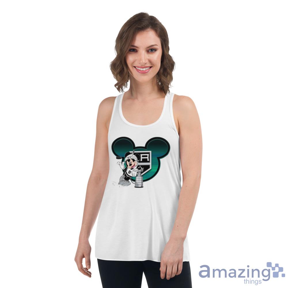 NHL Los Angeles Kings Stanley Cup Mickey Mouse Disney Hockey T Shirt image NHL Los Angeles Kings Stanley Cup Mickey Mouse Disney Hockey T Shirt - Womens Flowy Racerback Tank