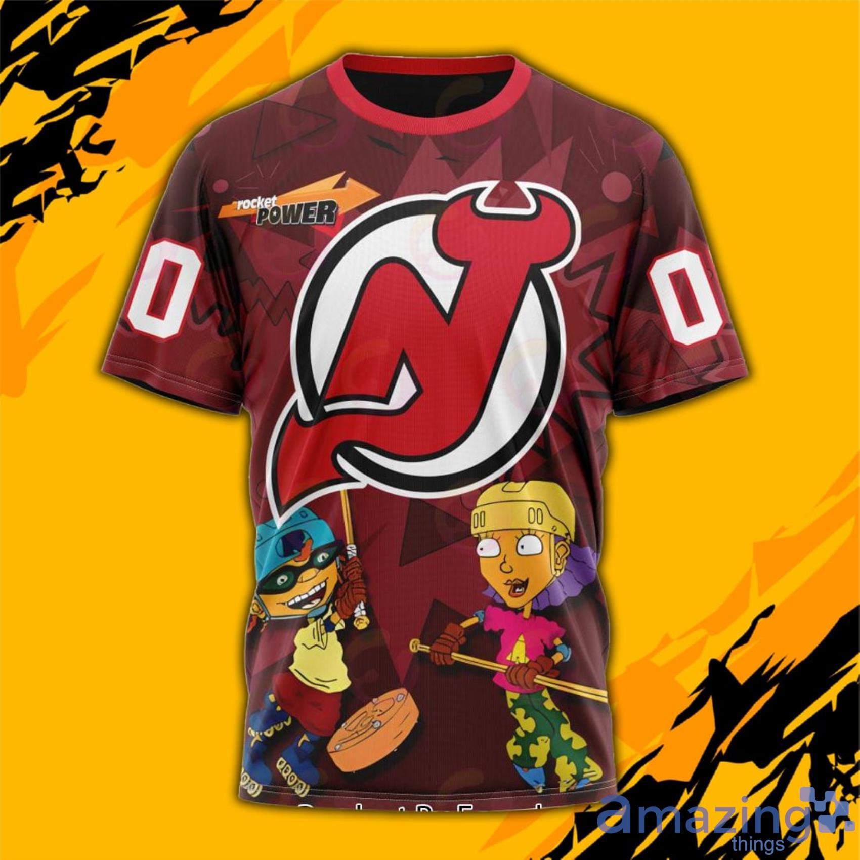 NHL New Jersey Devils Custom Name And Number Rocket Power Over Print 3D  Shirt