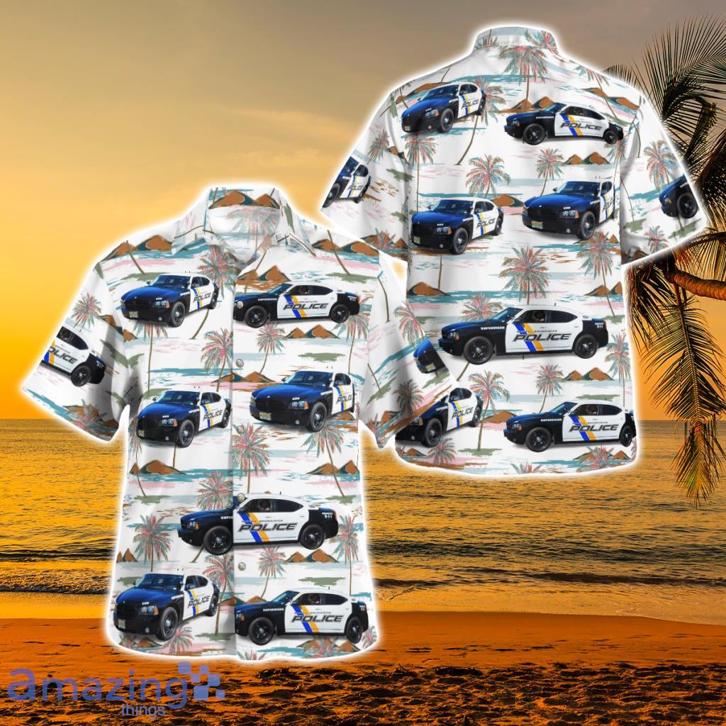 North Brunswick Police Department Dodge Charger Hawaiian Shirt - North Brunswick Police Department Dodge Charger Hawaiian Shirt
