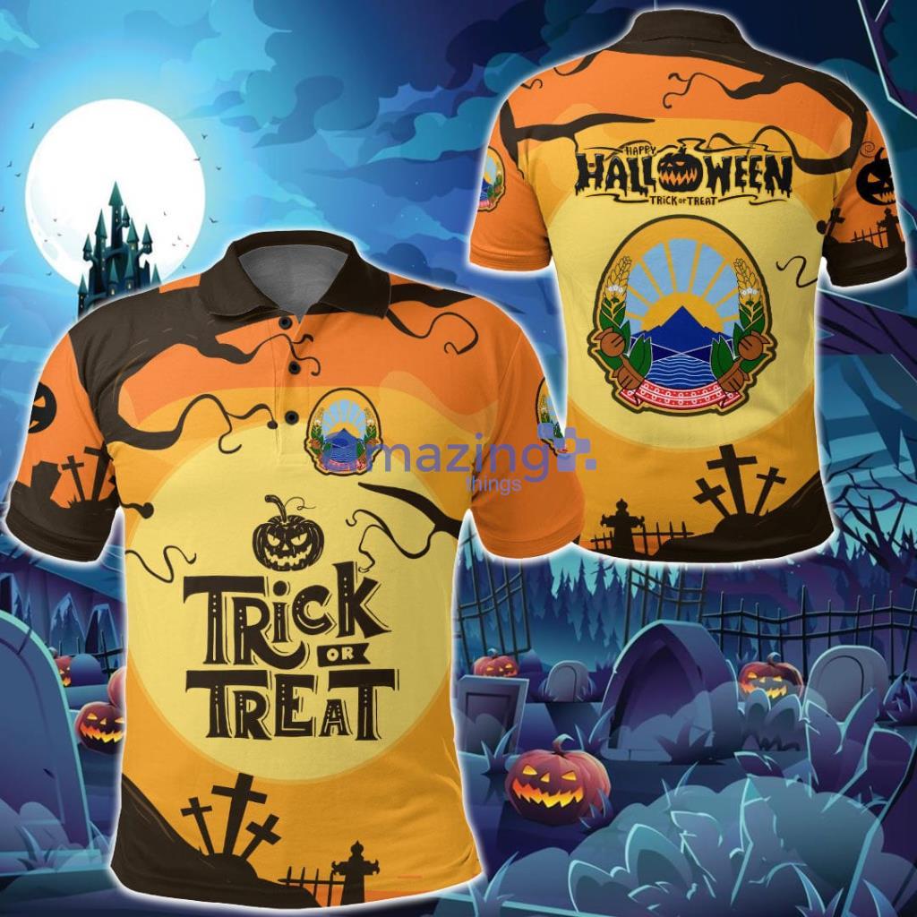 North Macedonia Halloween Trick or Treat Polo Shirt