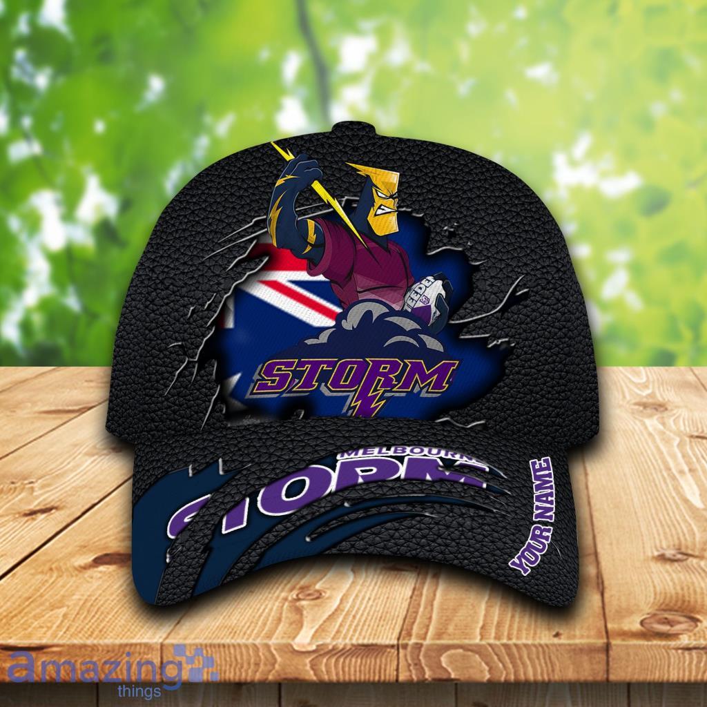 NRL Melbourne Storm Personalized Hat Cap 3D For Fans - NRL Melbourne Storm Personalized Hat Cap 3D For Fans