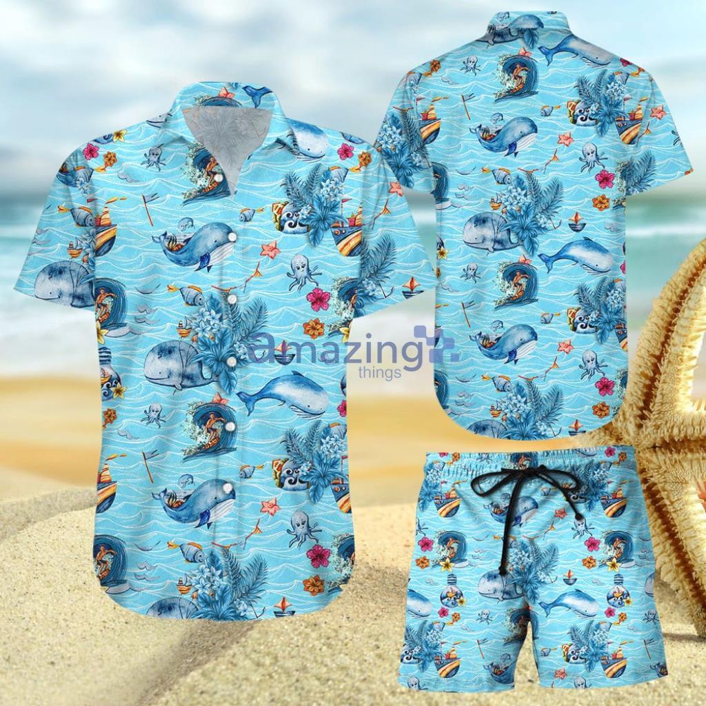 Ocean Pacific Hawaiian Shirts - Whale and Boat Hawaiian Shirt And Short - Ocean Pacific Hawaiian Shirts - Whale and Boat Hawaiian Shirt And Short