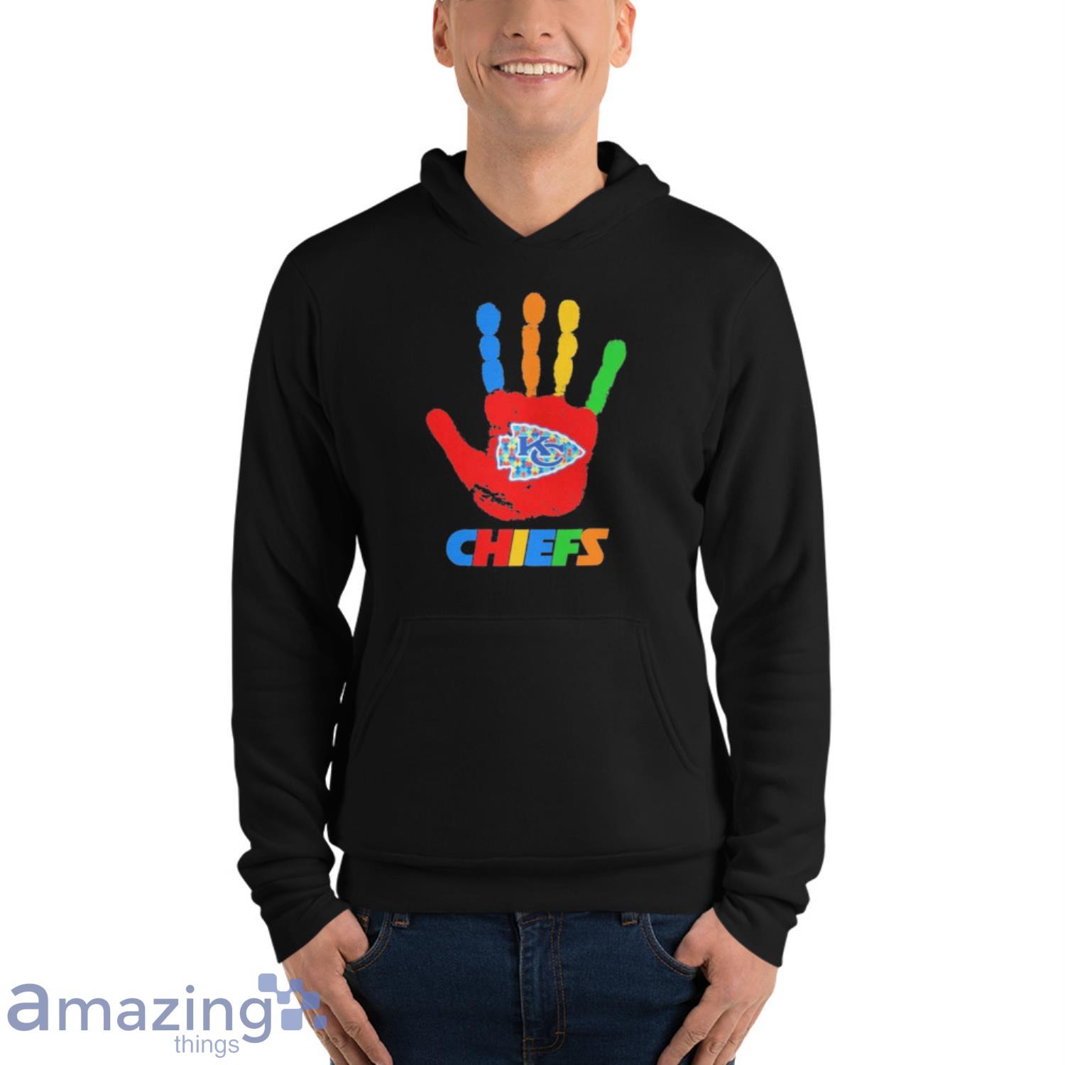 Official Kansas City Chiefs Hand Autism 2023 NFL Shirt image Official Kansas City Chiefs Hand Autism 2023 NFL Shirt - Unisex Fleece Pullover Hoodie