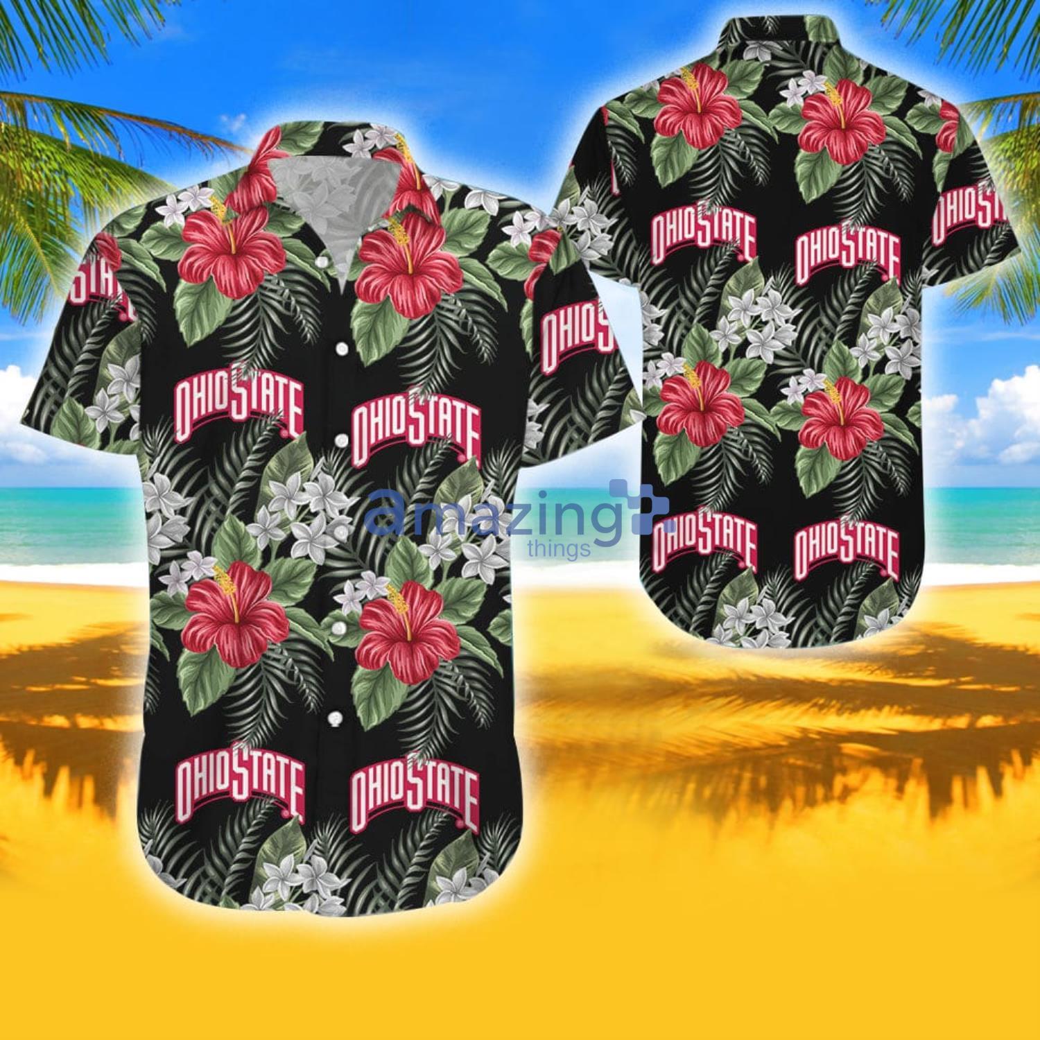 Ohio State Buckeyes Aloha Combo Hawaiian Shirt And Shorts Gift For Summer Product Photo 1