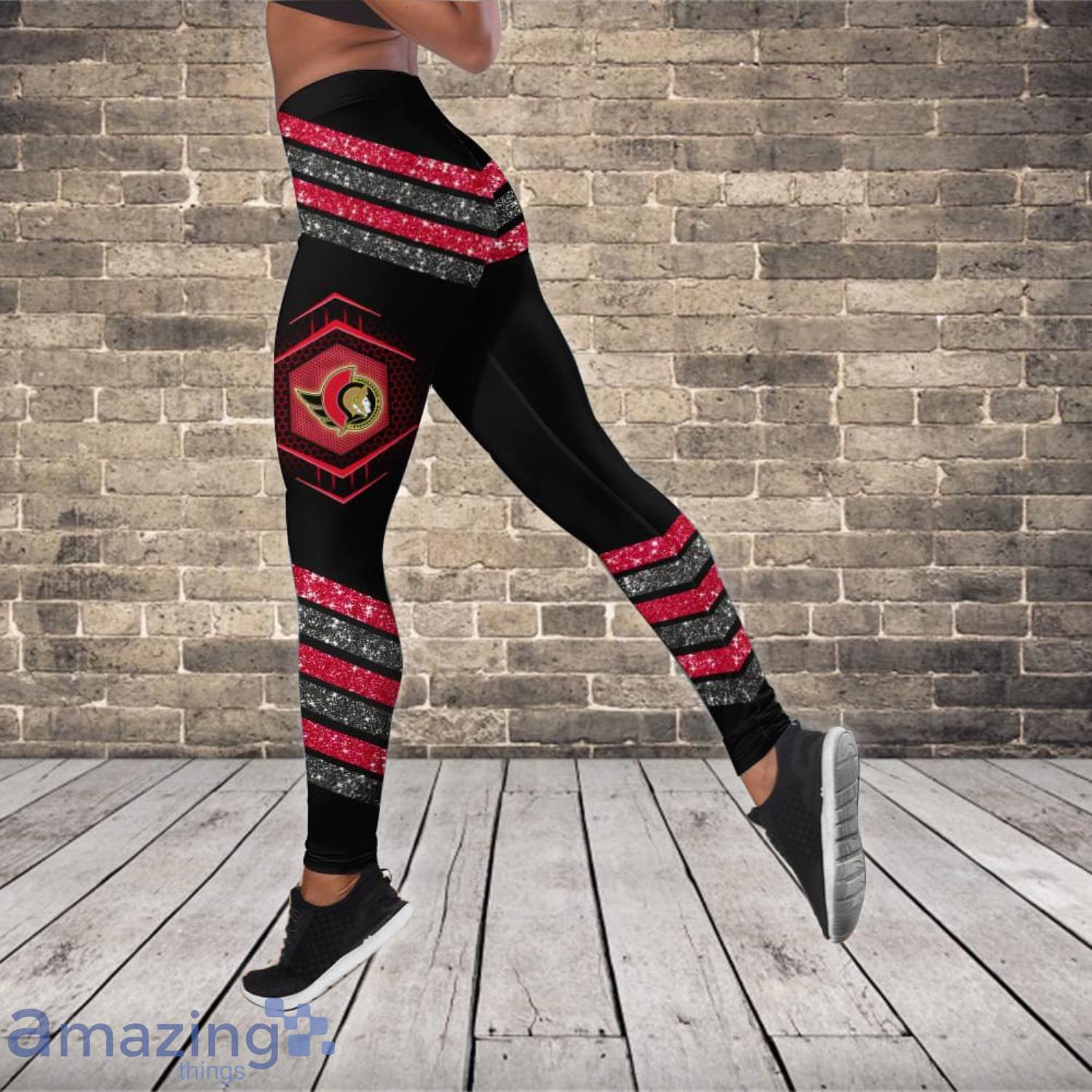 Ottawa Senators Personalized Name Combo Hollow Tank Top And Leggings For Fans Product Photo 1