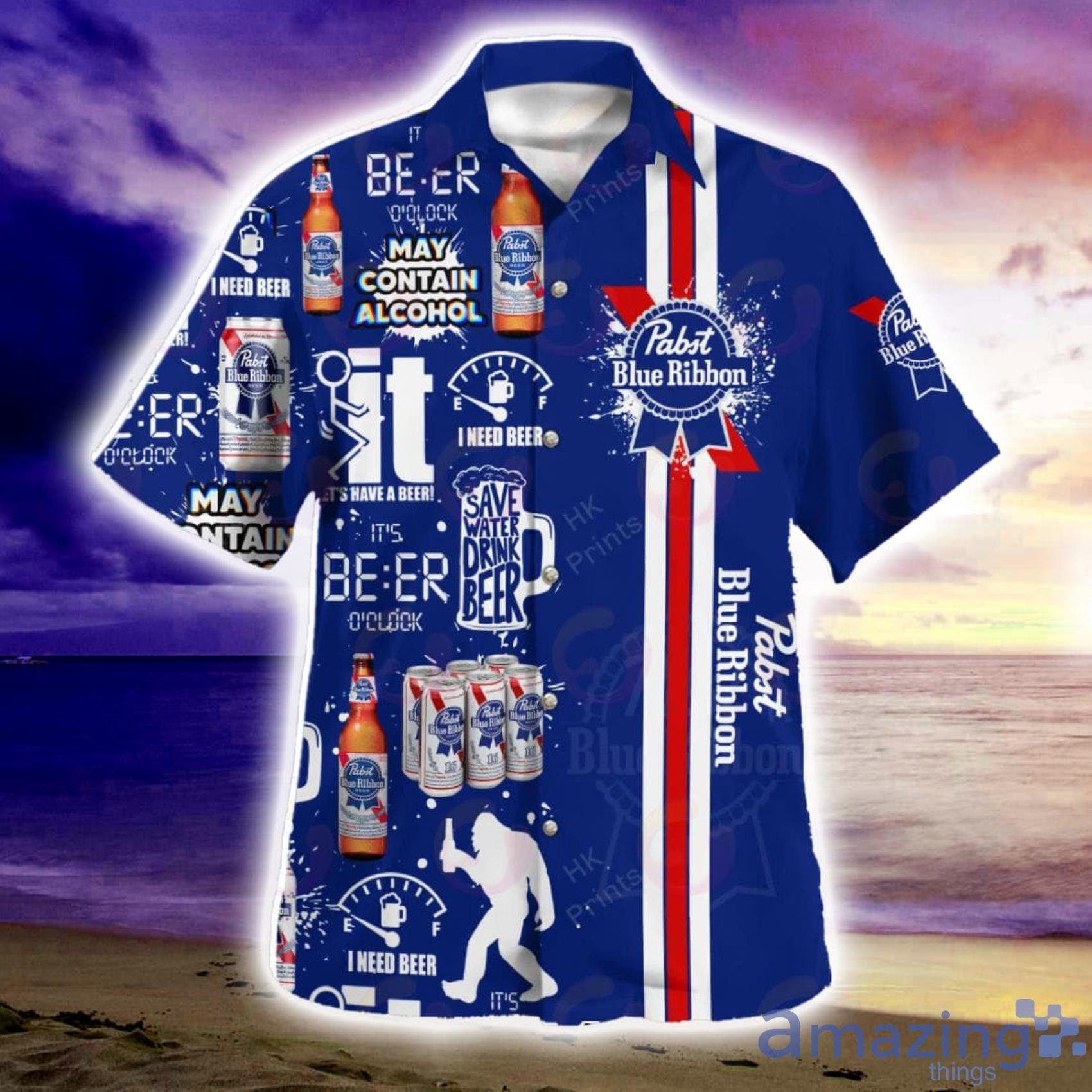 PABST BLUE RIBBON Beer Hawaiian Shirt for Men