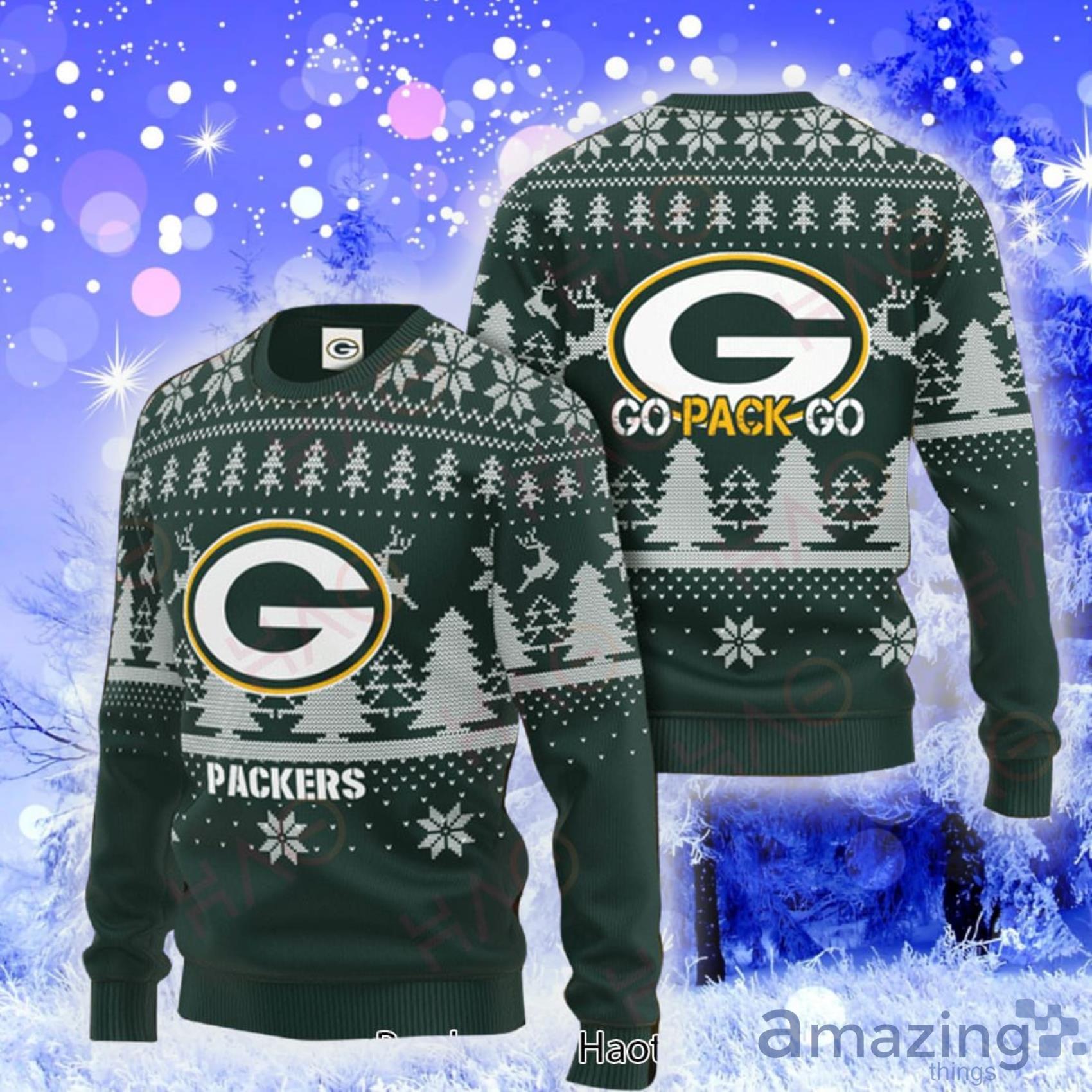 Packers Logo Go Pack Go Knitting Pattern Ugly Christmas Sweater Gift For  Christmas