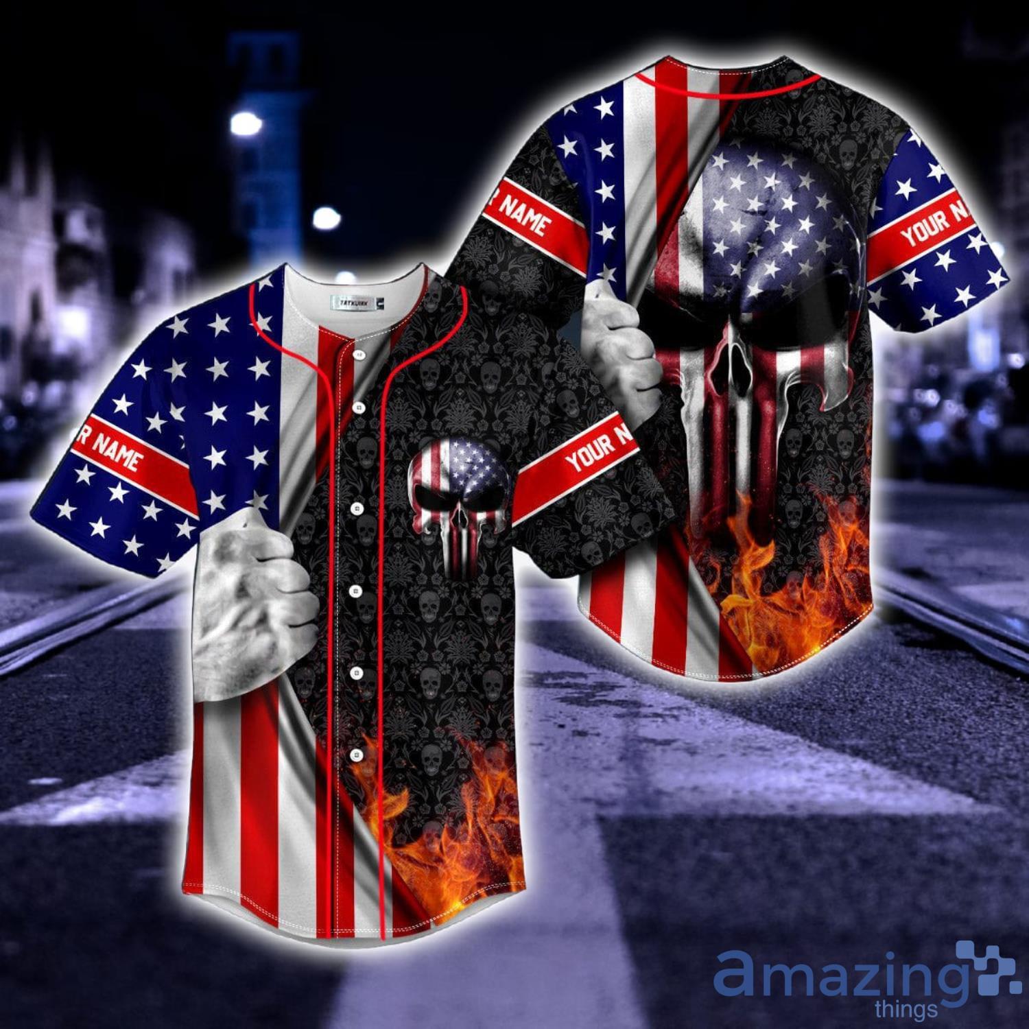 I Do What I Want - American Flag - Personalized Skull Baseball
