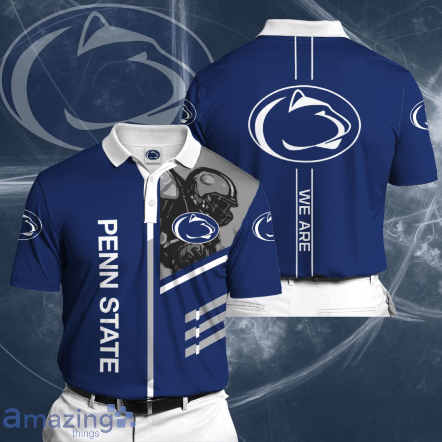 Penn State Nittany Lions Professional Football Team Blue 3D Polo Shirt For Fans Product Photo 1