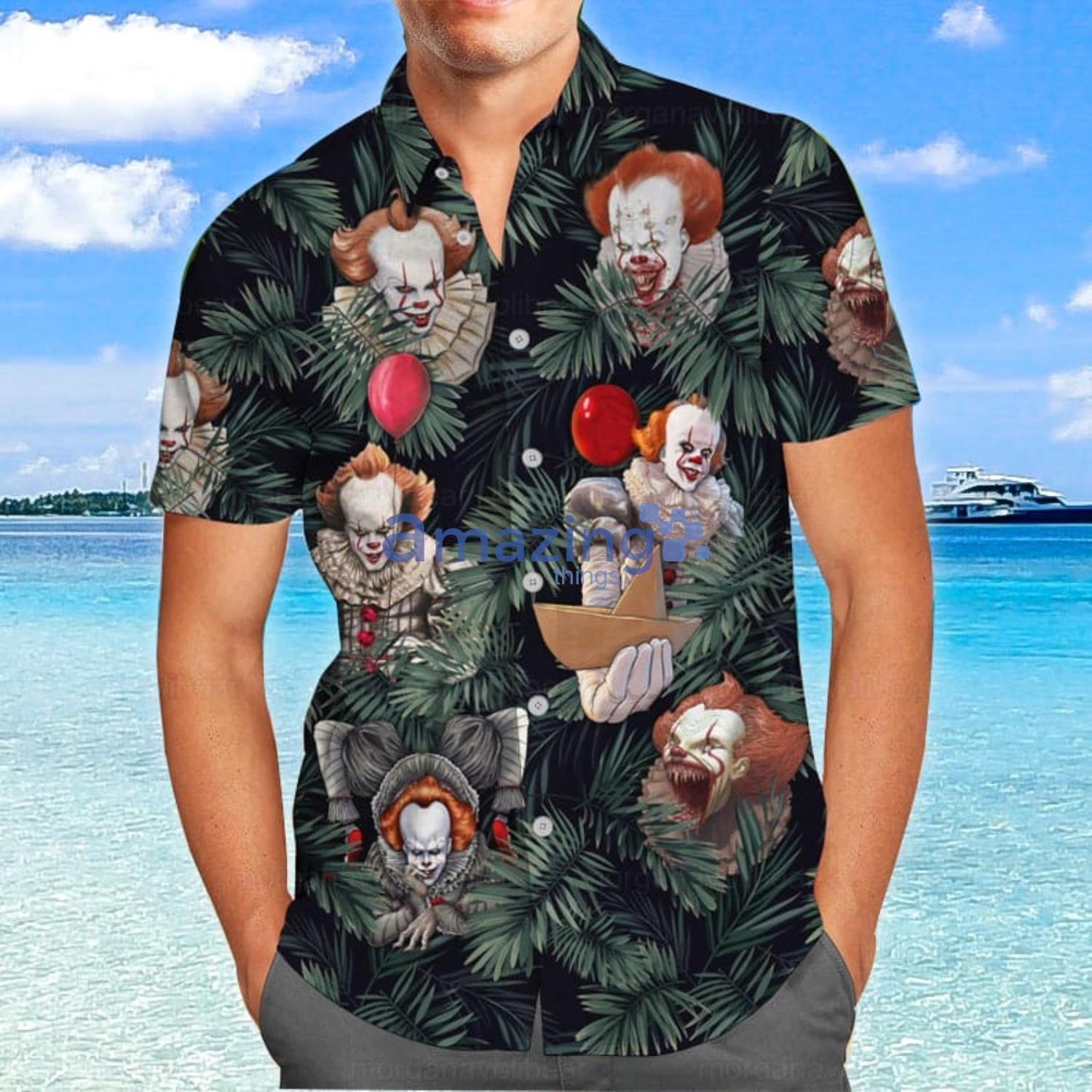 Pennywise IT Shirt Pennywise Summer Gift Hawaiian Shirt And Shorts Product Photo 1