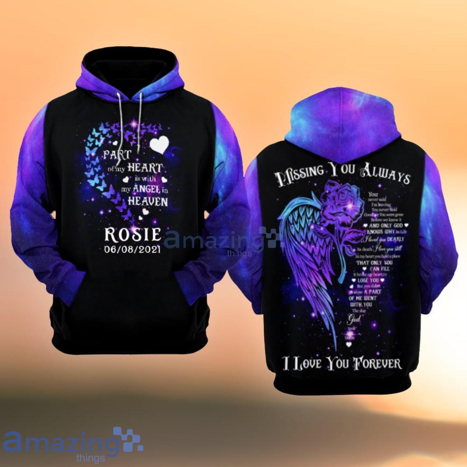Personal Memory Part Of My Heart Is With My Angel In Heaven All Over Print 3D Hoodie Product Photo 1