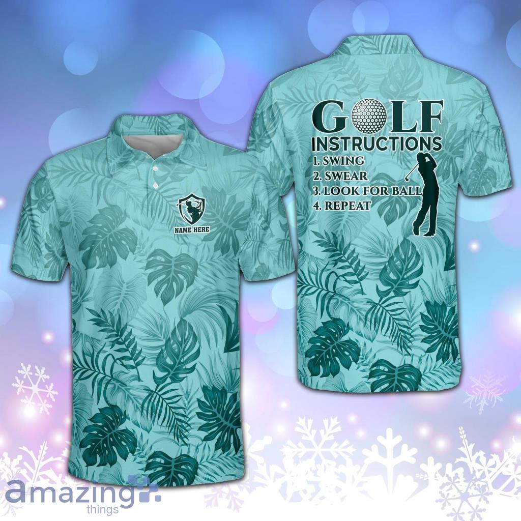 Personalized America Floral Swing Swear Look For Ball Repeat Polo Shirt - Personalized America Floral Swing Swear Look For Ball Repeat Polo Shirt