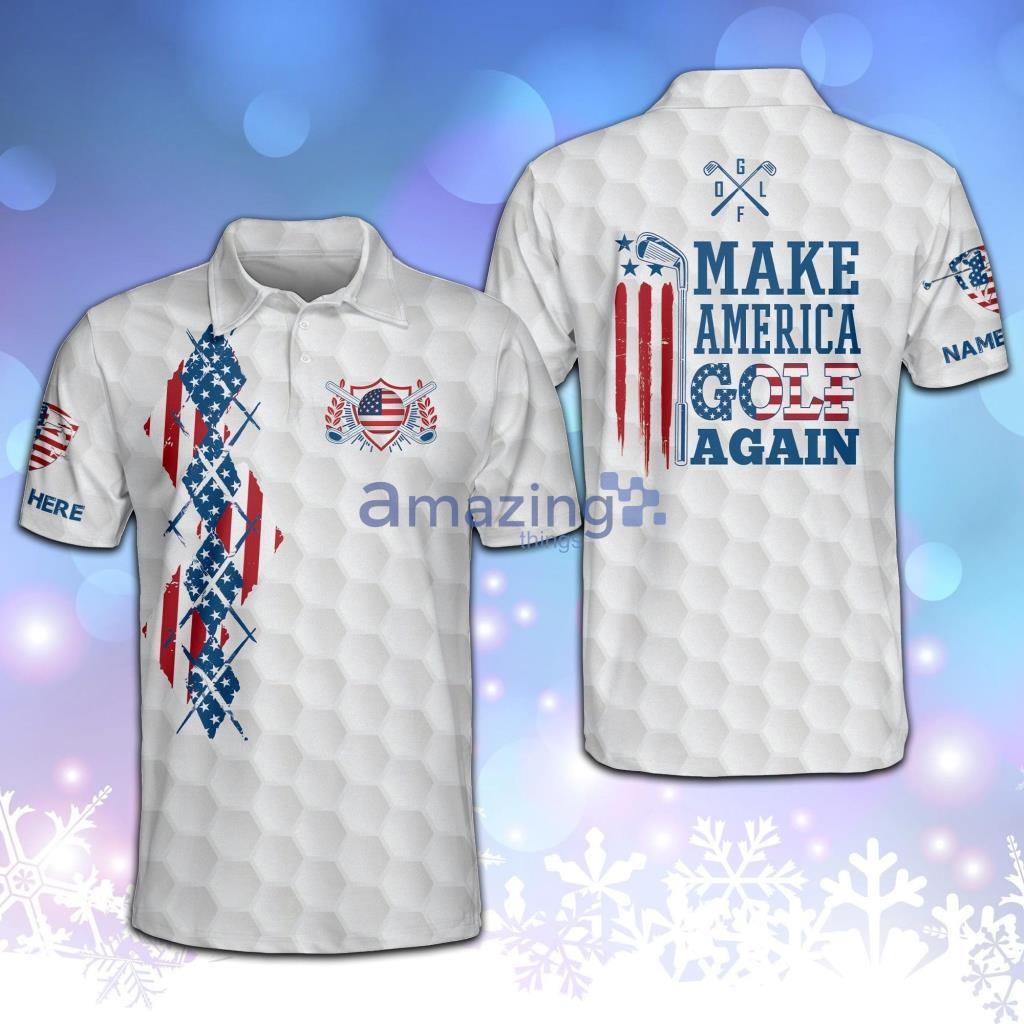 Personalized Funny Make America Golf Again Polo Shirt - Personalized Funny Make America Golf Again Polo Shirt