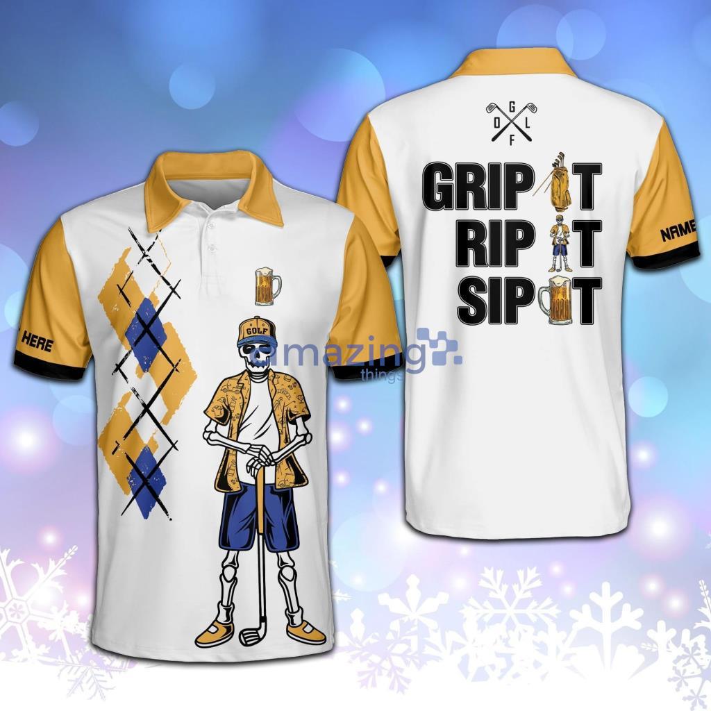 Personalized Funny Skull Funny Skull Golf And Beer Polo Shirt - Personalized Funny Skull Funny Skull Golf And Beer Polo Shirt