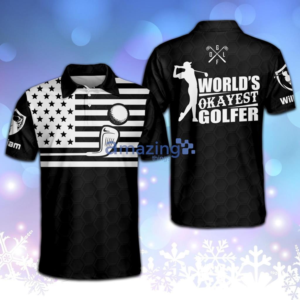 Personalized Funny World's Okayest Golfer Funky Golf Polo Shirt - Personalized Funny World's Okayest Golfer Funky Golf Polo Shirt