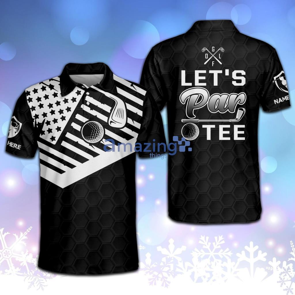 Personalized Let's Par Tee American Flag Golf Polo Shirt image Personalized Let's Par Tee American Flag Golf Polo Shirt - Personalized Let's Par Tee American Flag Golf Polo Shirt