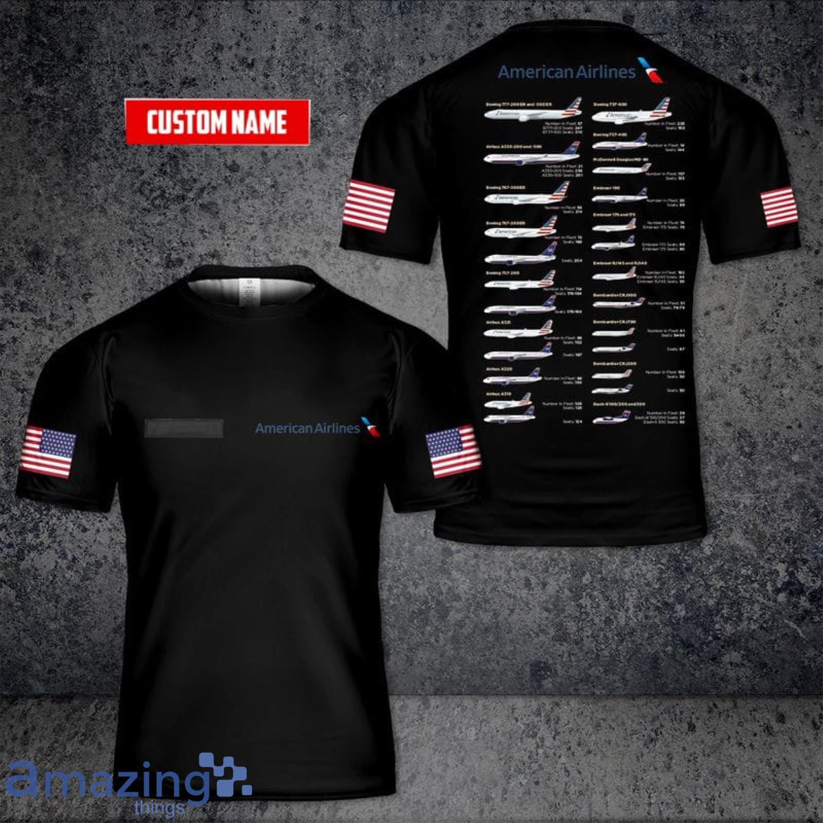 Personalized Name American Airlines 3D T-Shirt Product Photo 1 Personalized Name American Airlines 3D T-Shirt Product Photo 1