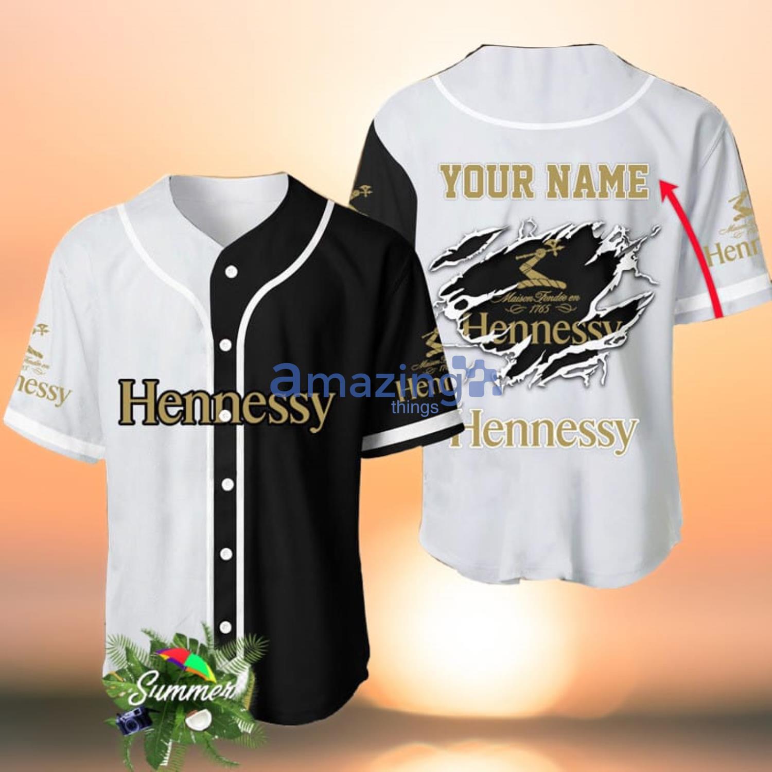 Personalized Name Black Hennessy Lover Baseball Jersey Shirt For Men And Women Product Photo 1