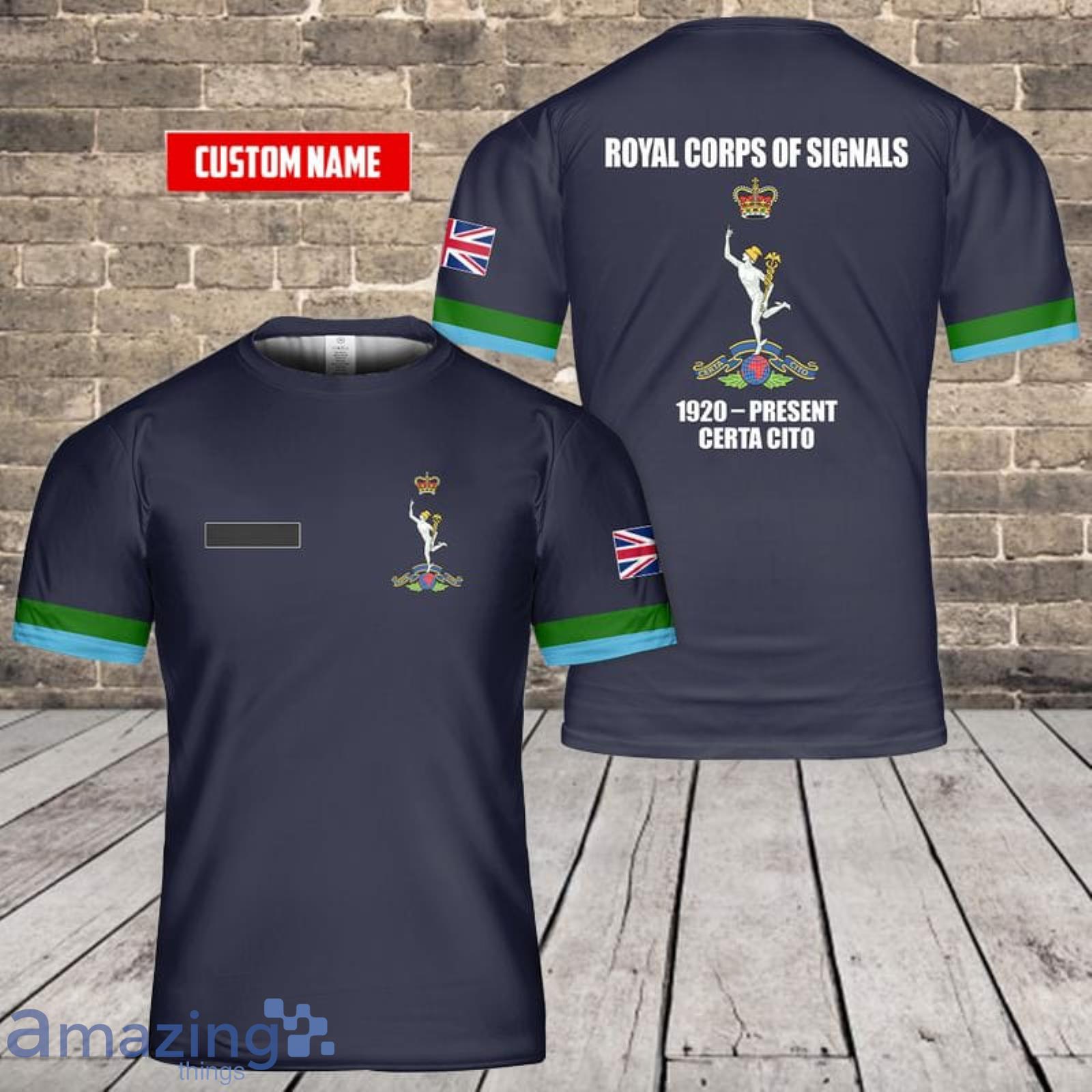 Personalized Name British Army Royal Corps of Signals 3D T-Shirt Product Photo 1