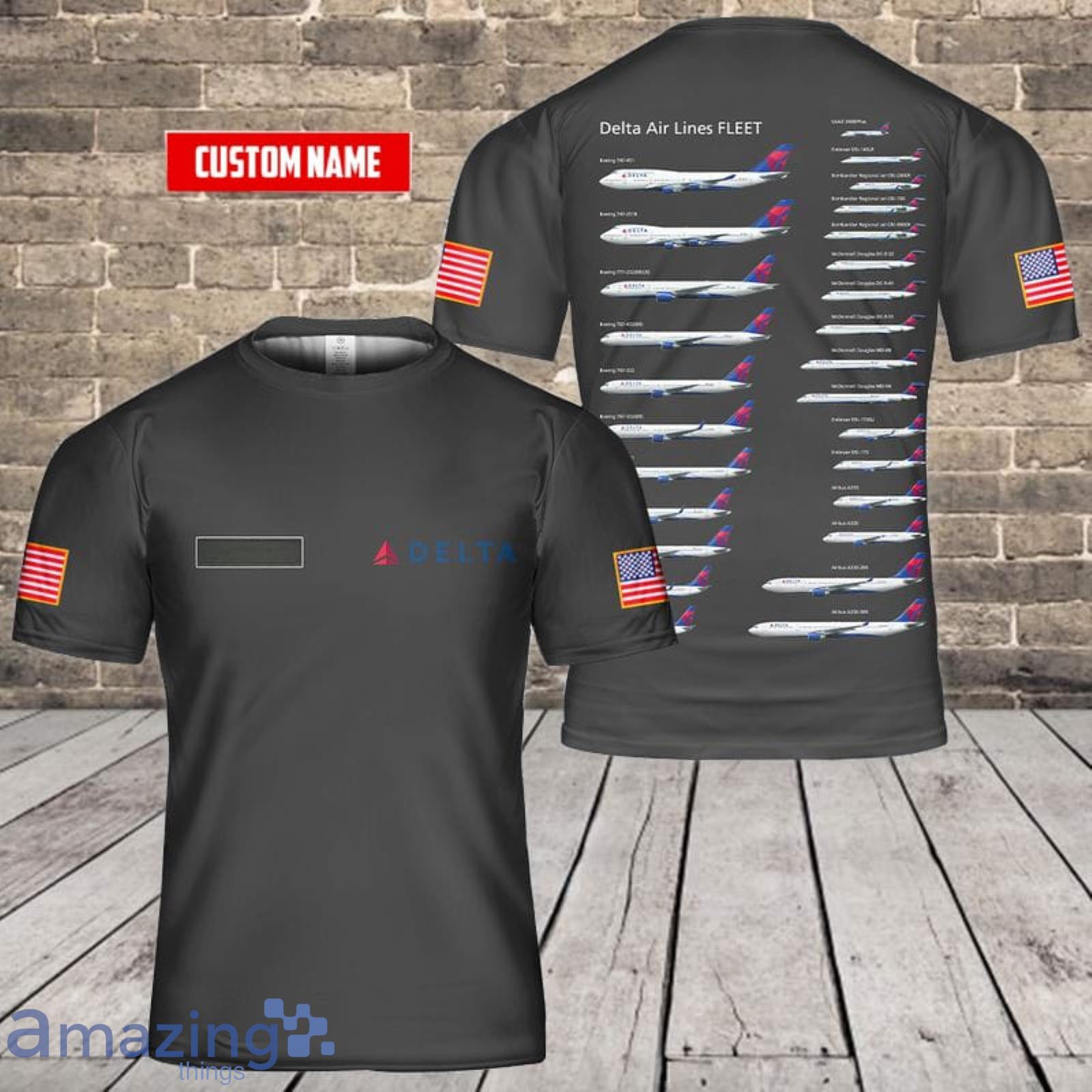 Personalized Name Delta Air Lines 3D T-Shirt Product Photo 1