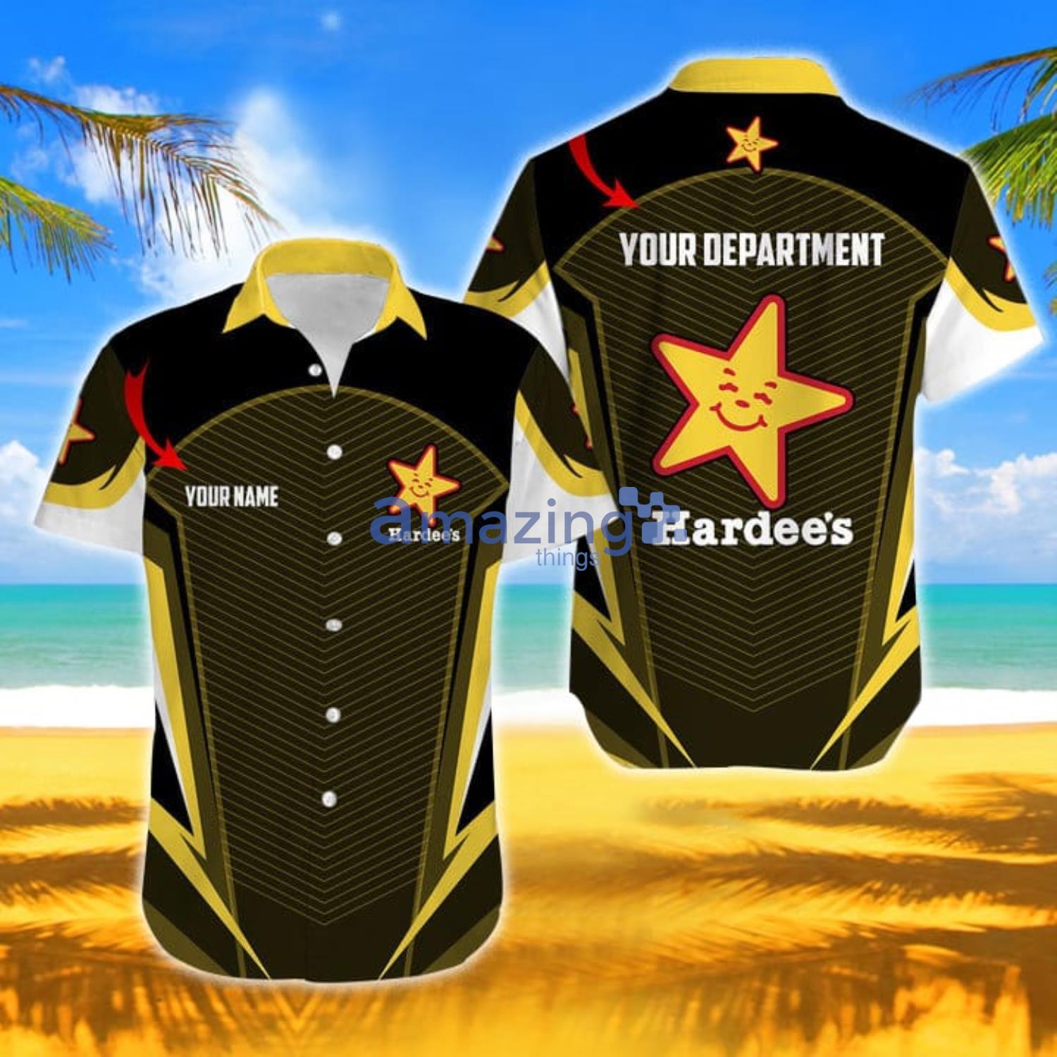 Personalized Name Hardee's Men And Women Hawaiian Shirt Product Photo 1