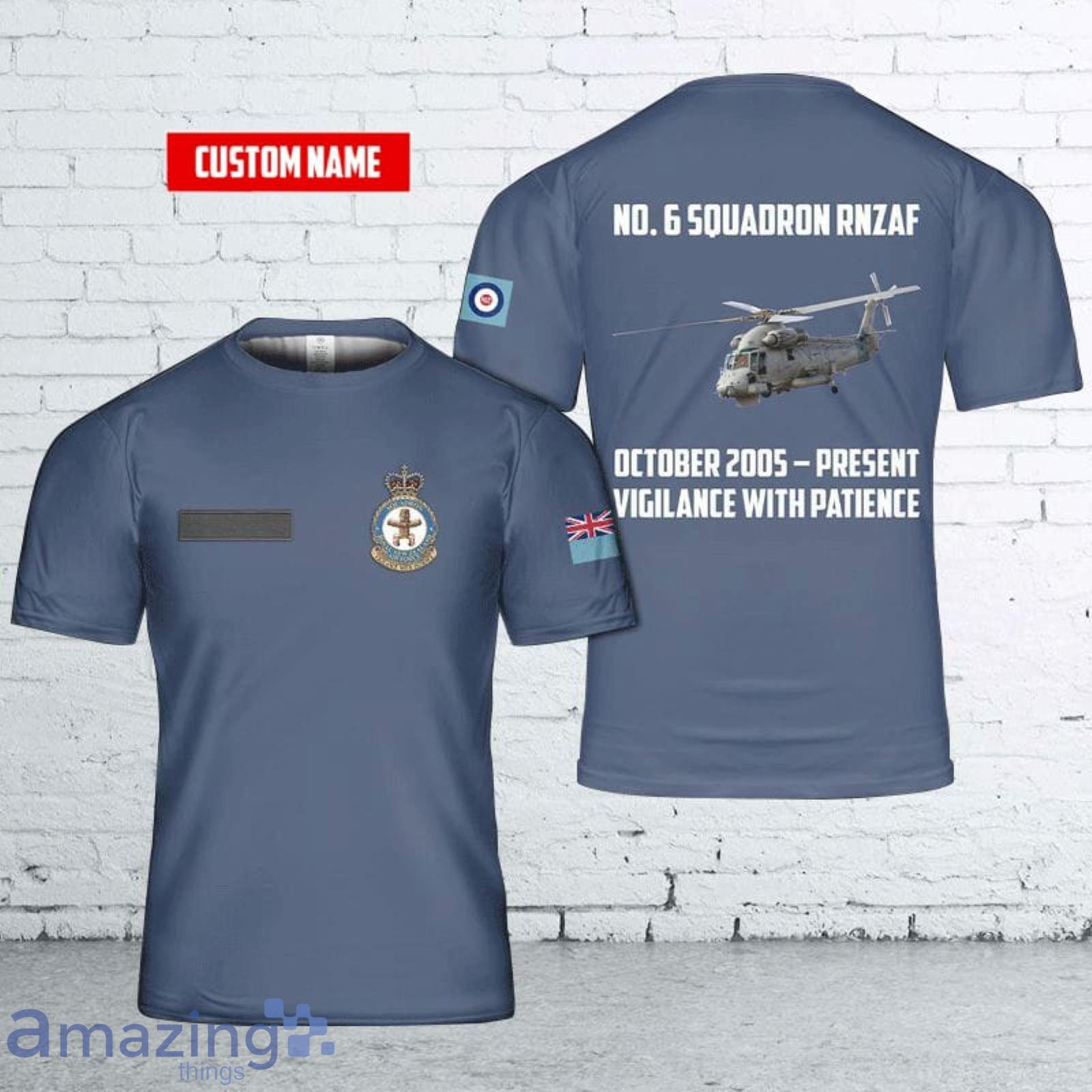 Personalized Name Royal New Zealand Air Force No. 6 Squadron RNZAF Kaman SH-2G Super Seasprite 3D T-Shirt Product Photo 1