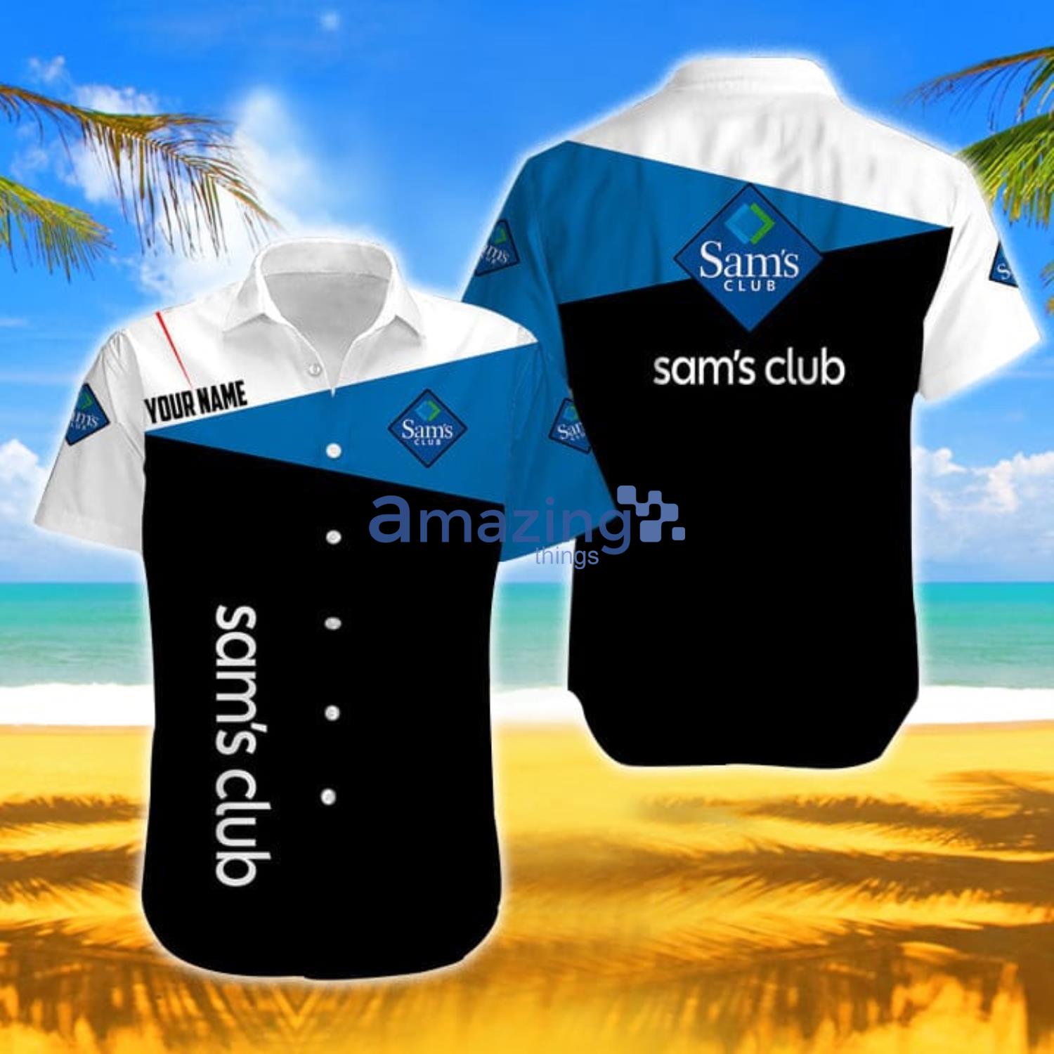 Personalized Name Sam’s Club Men And Women Hawaiian Shirt Product Photo 1