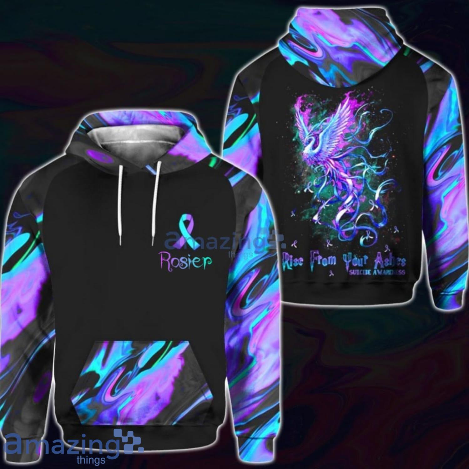 Personalized Name Suicide Awareness Rise From Your Ashes All Over Print 3D Hoodie Product Photo 1 Personalized Name Suicide Awareness Rise From Your Ashes All Over Print 3D Hoodie Product Photo 1