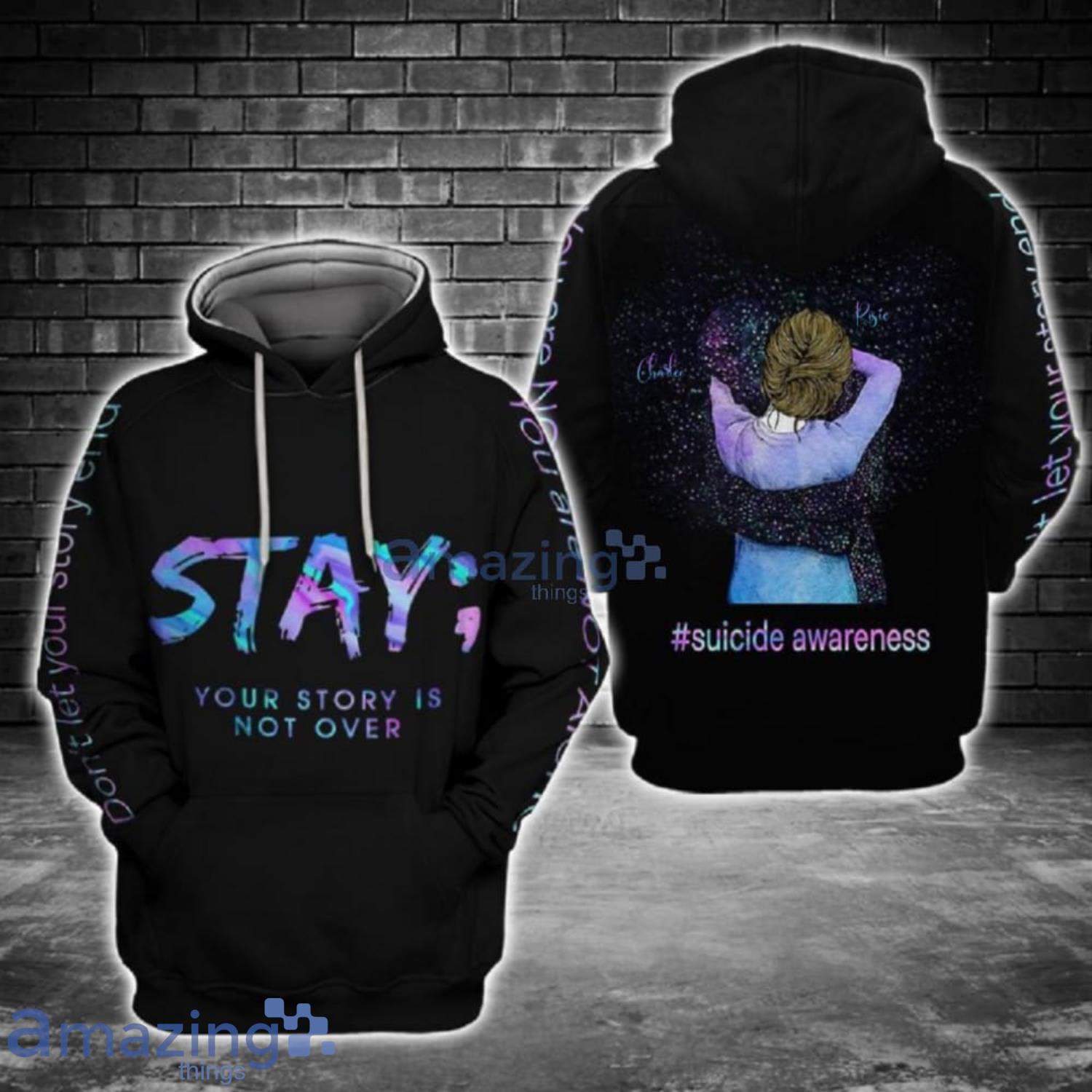 Personalized Name Suicide Awareness Stay Your Story Is Not Over All Over Print 3D Hoodie Product Photo 1