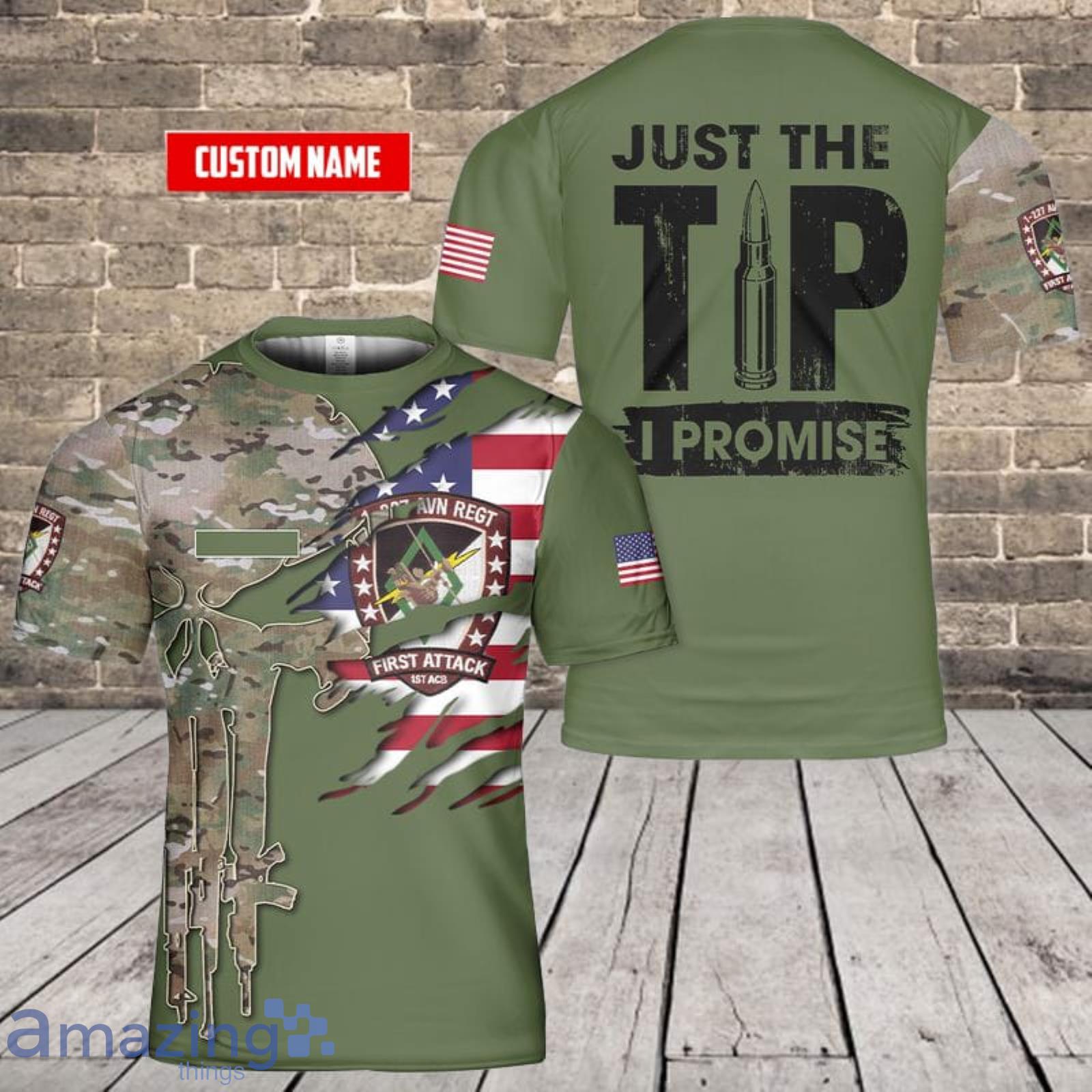 Personalized Name U.S Army 1st Battalion 227th Aviation Regiment 3D T-Shirt Product Photo 1