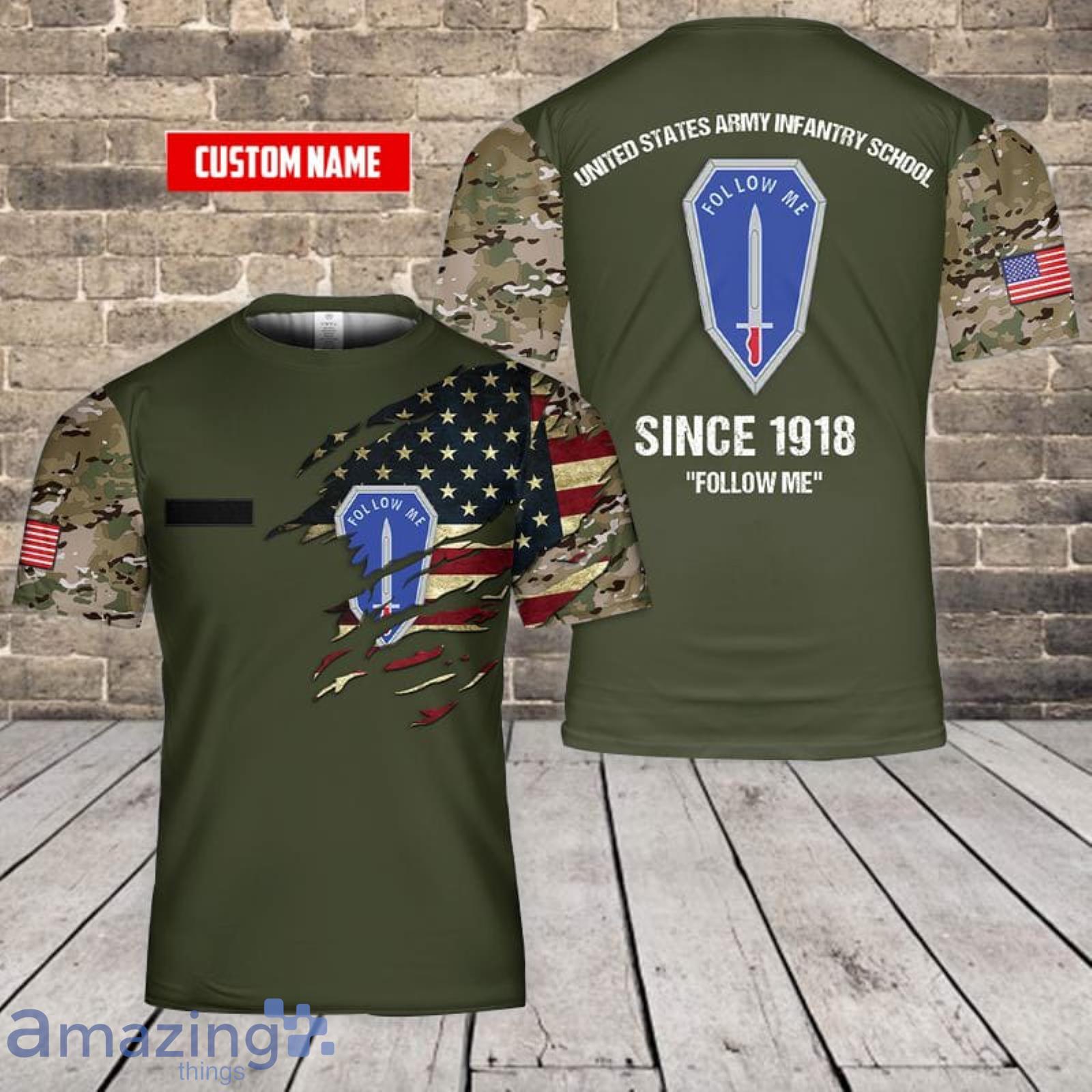 Personalized Name US Army Infantry School 3D T-Shirt Product Photo 1