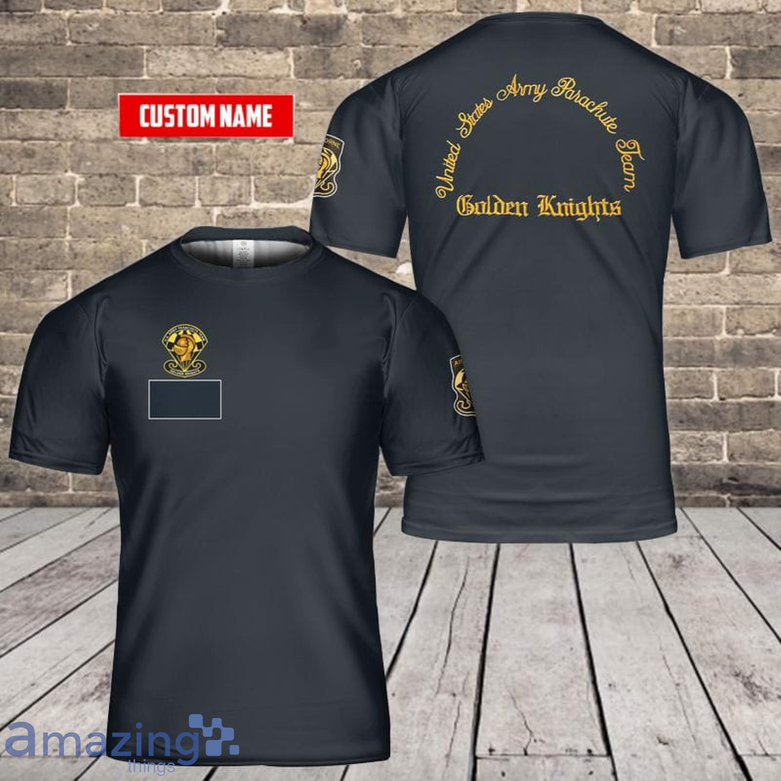 Personalized Name U.S. Army Parachute Team Golden Knights 3D T-Shirt Product Photo 1