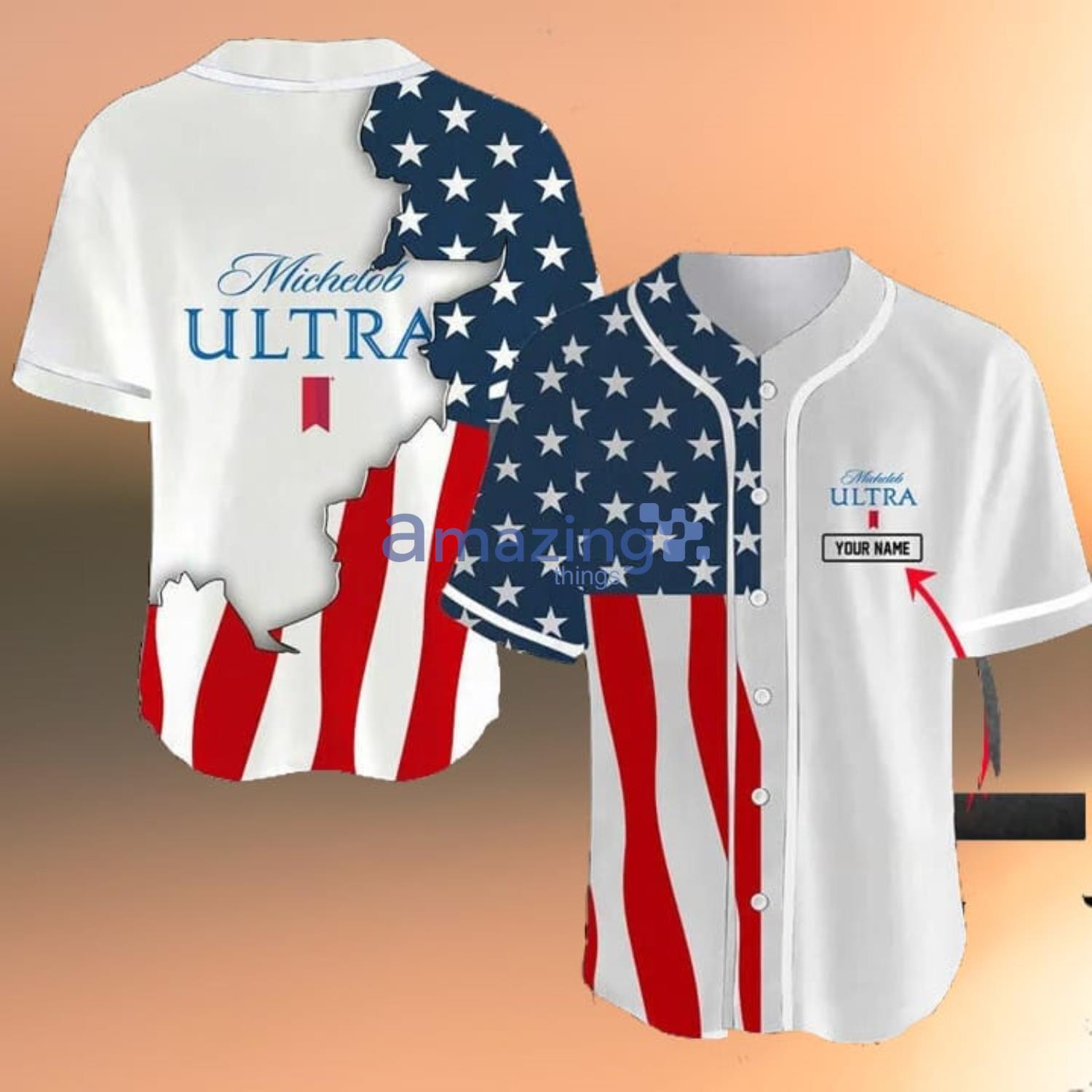  Personalized USA Baseball Jersey, American Flag
