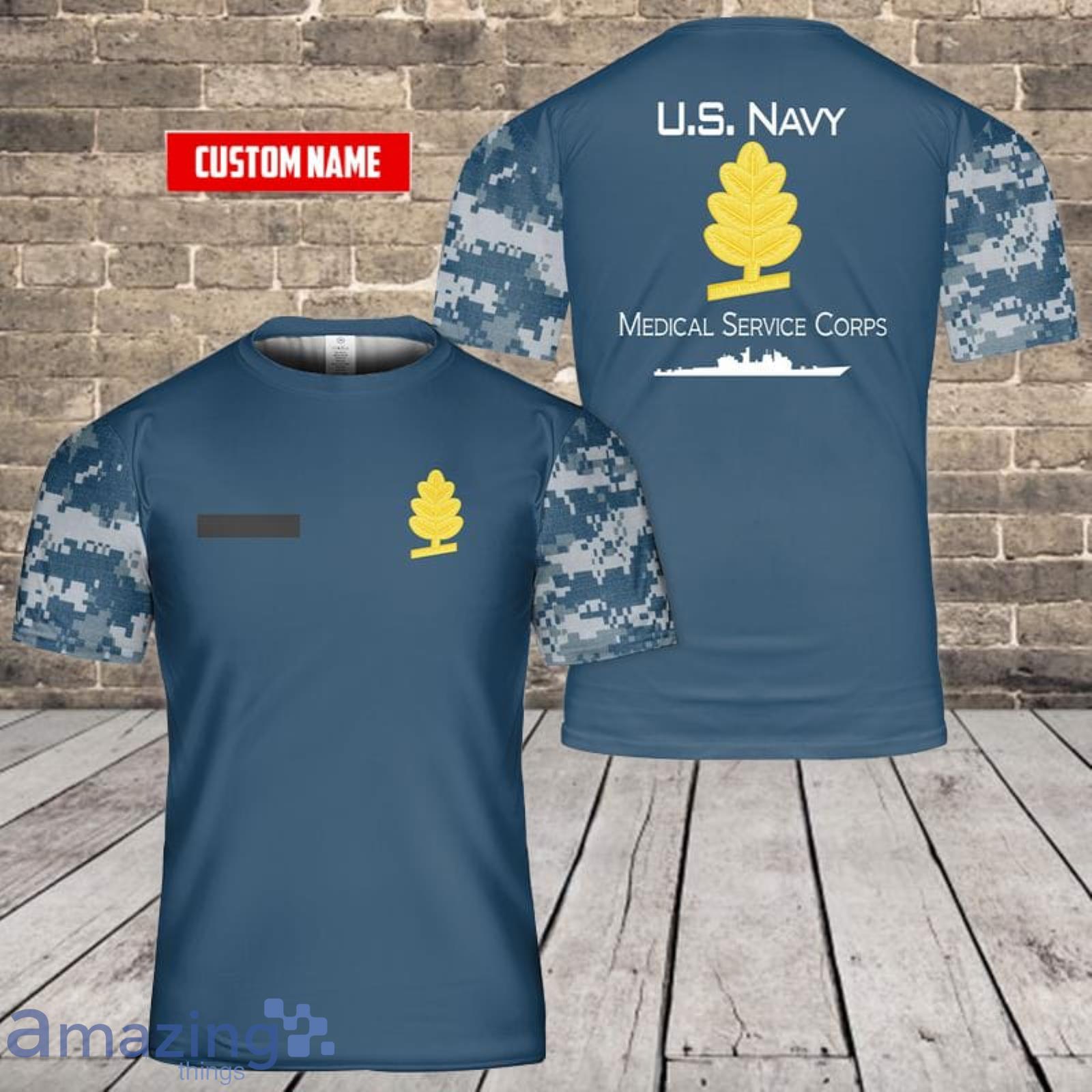Personalized Name US Navy Medical Service Corps 3D T-Shirt Product Photo 1 Personalized Name US Navy Medical Service Corps 3D T-Shirt Product Photo 1