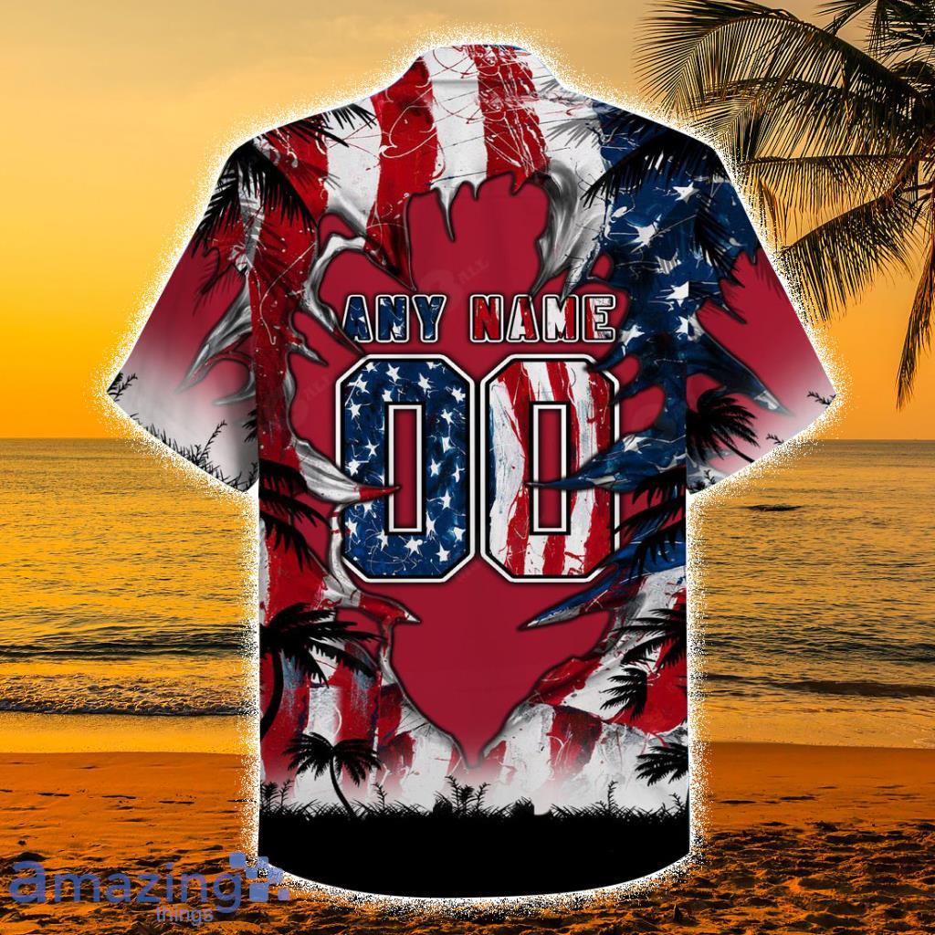 Personalized NFL Atlanta Falcons US Flag Demon Face Hawaiian Shirt - Personalized NFL Atlanta Falcons US Flag Demon Face Hawaiian Shirt