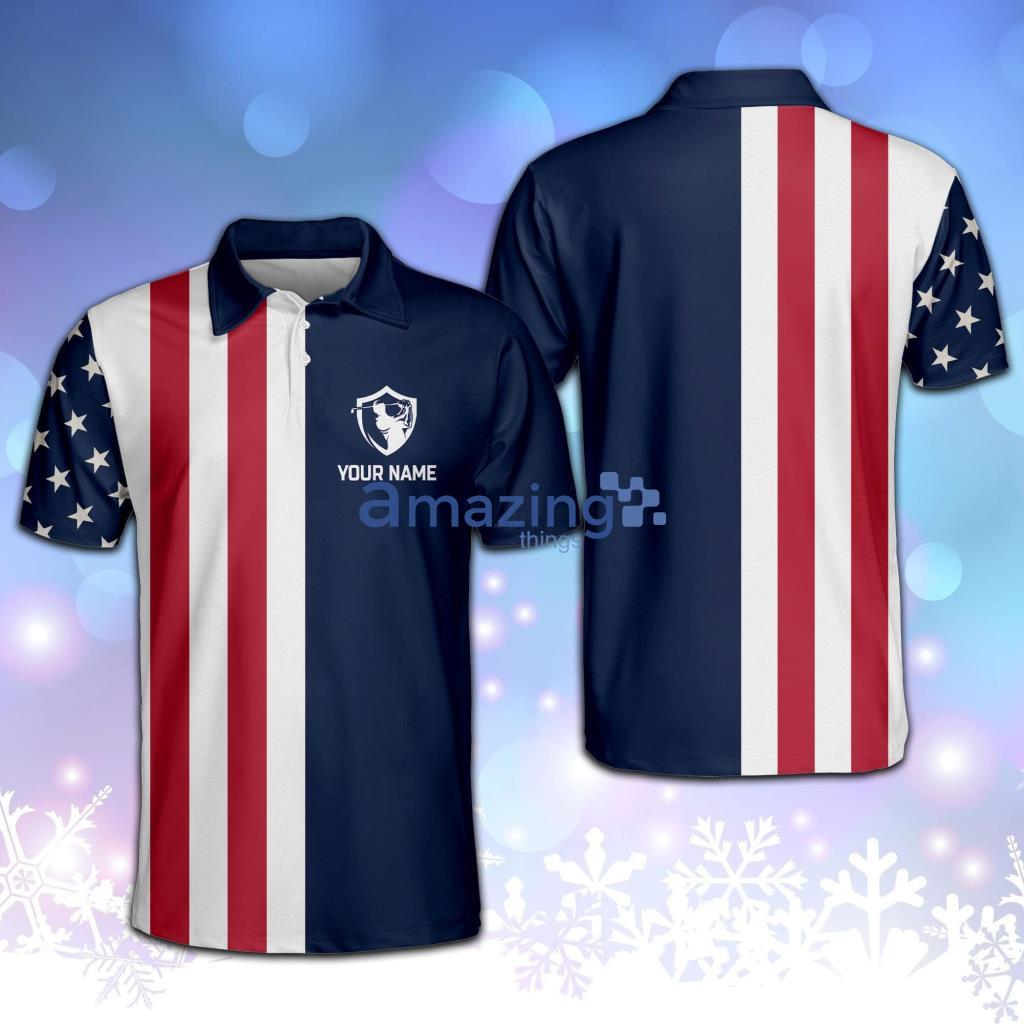 Personalized Patriotic American Flag Polo Shirt - Personalized Patriotic American Flag Polo Shirt