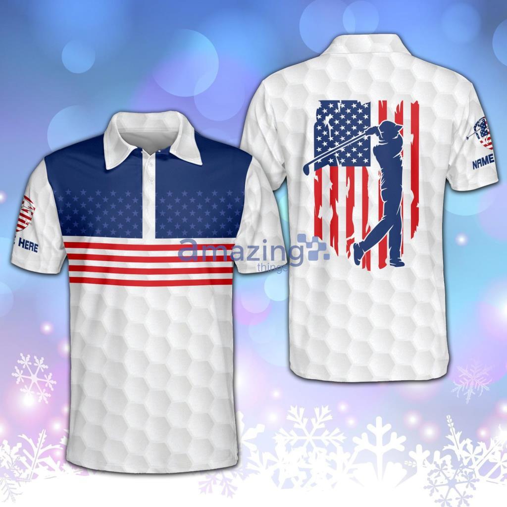Personalized Patriotic Golf American Flag Polo Shirt For Men - PersonalizedPatriotic Golf American Flag Polo Shirt