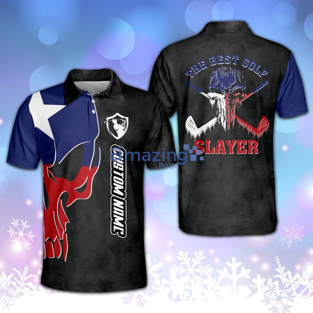 Personalized Skull Golf Texas Flag Polo Polo Shirt - Personalized Skull Golf Texas Flag Polo Polo Shirt