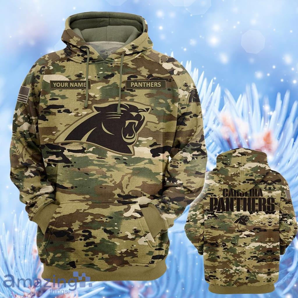 Personalized Your Name NFL Carolina Panthers OCP Camouflage Hooide