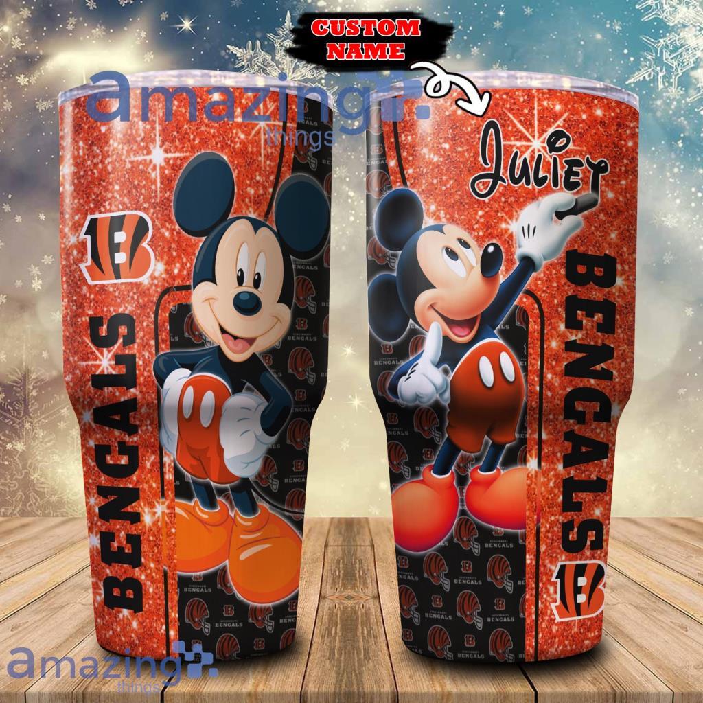 Cincinnati Bengals NFL And Mickey Mouse Disney Football Teams Big Logo Gift  For Fan Travel Tumbler –