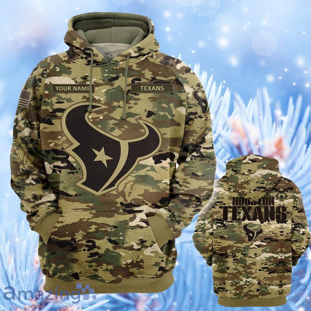 Personalized Your Name NFL Houston Texans OCP Camouflage Hooide 3D