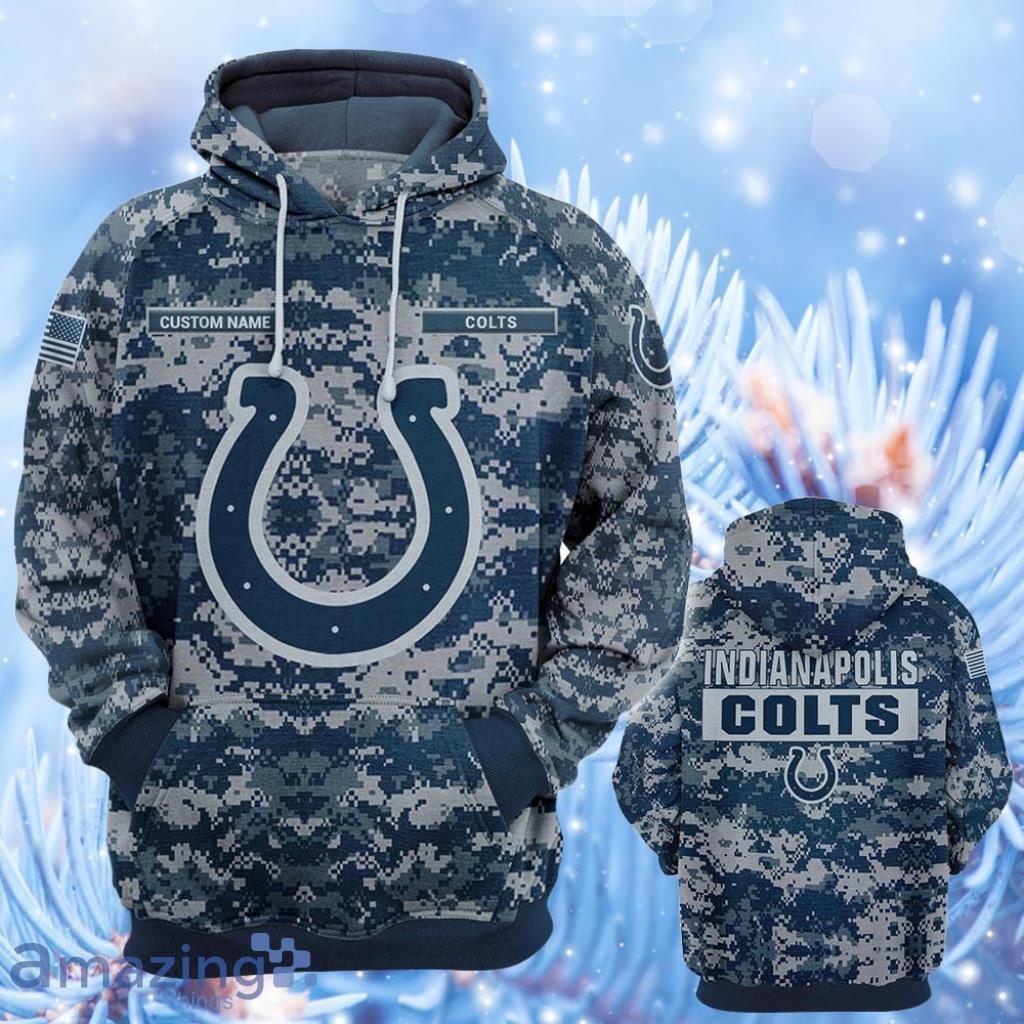 NFL Indianapolis Colts Camouflage Blue Hoodie, Zip Hoodie 3D All Over Print  For Fans