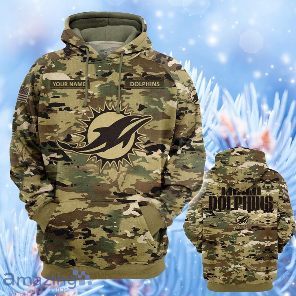 Personalized Your Name NFL Miami Dolphins OCP Camouflage Hooide 3D Gift For  Fans