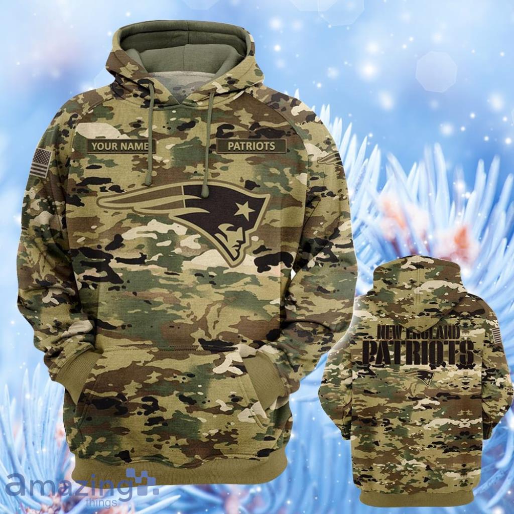 Personalized Your Name NFL New England Patriots OCP Camouflage Hooide 3D  Gift For Fans