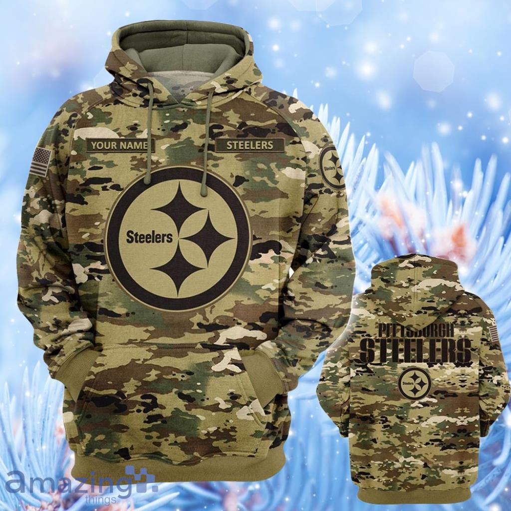 Pittsburgh Steelers-Personalized Name Hunting Camo Style-3D Hoodie