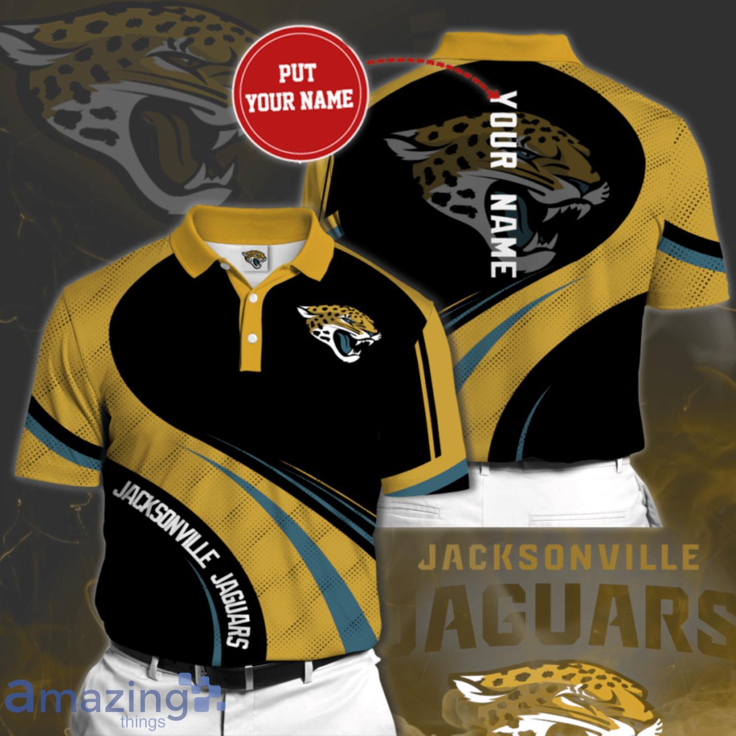 Personalzied Jacksonville Jaguars Football Team Black 3D Polo Shirt For Fans