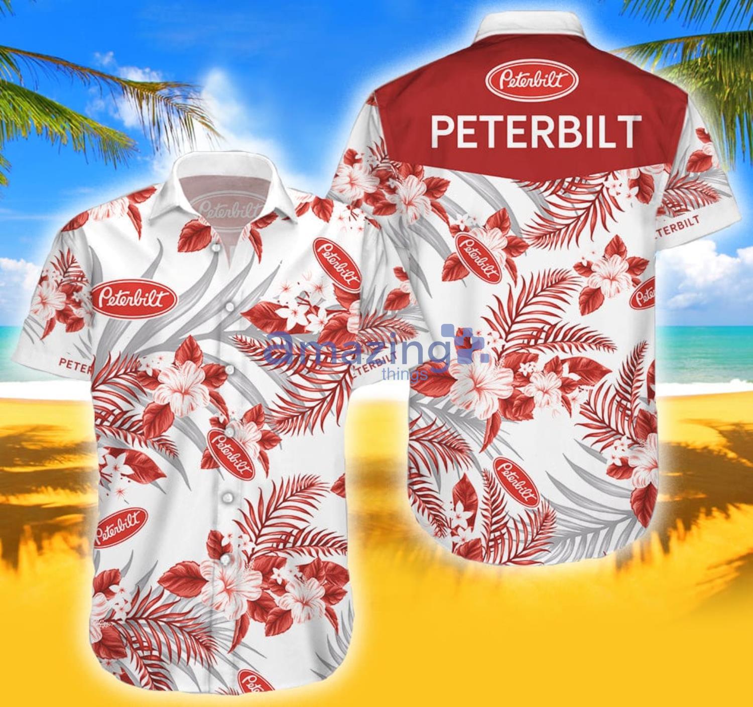 Peterbilt Trucks Tropical Aloha Combo Hawaiian Shirt And Shorts Gift For Summer image Peterbilt Trucks Tropical Aloha Combo Hawaiian Shirt And Shorts Gift For Summer Product Photo 3